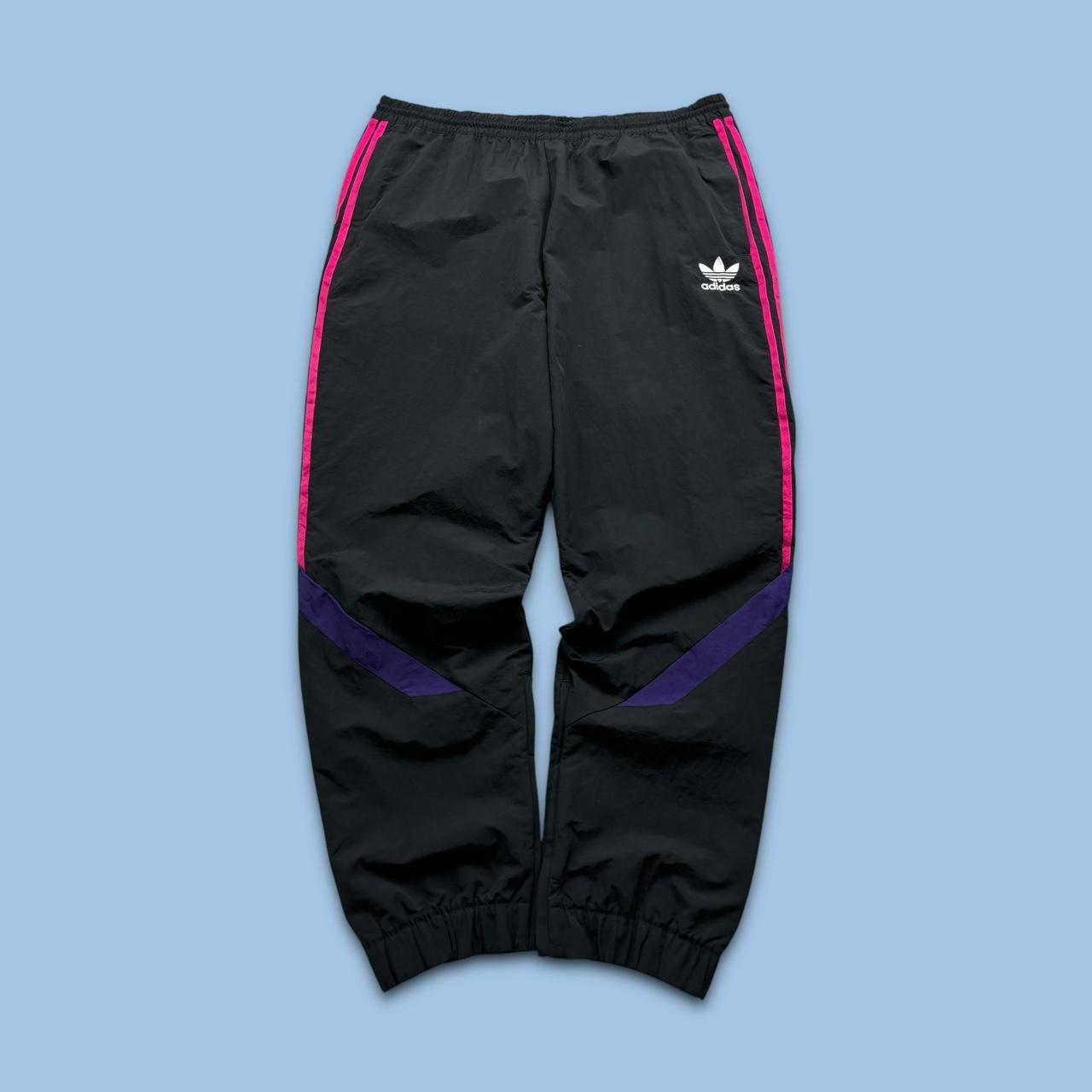 ADIDAS BAGGY TRACKSUIT BOTTOMS BLACK