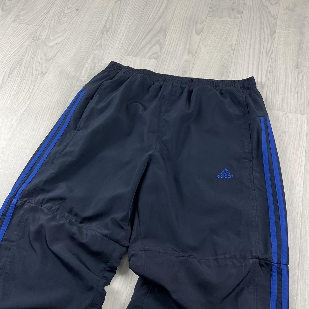 VINTAGE Y2K ADIDAS BAGGY TRACKSUIT BOTTOMS NAVY (L)