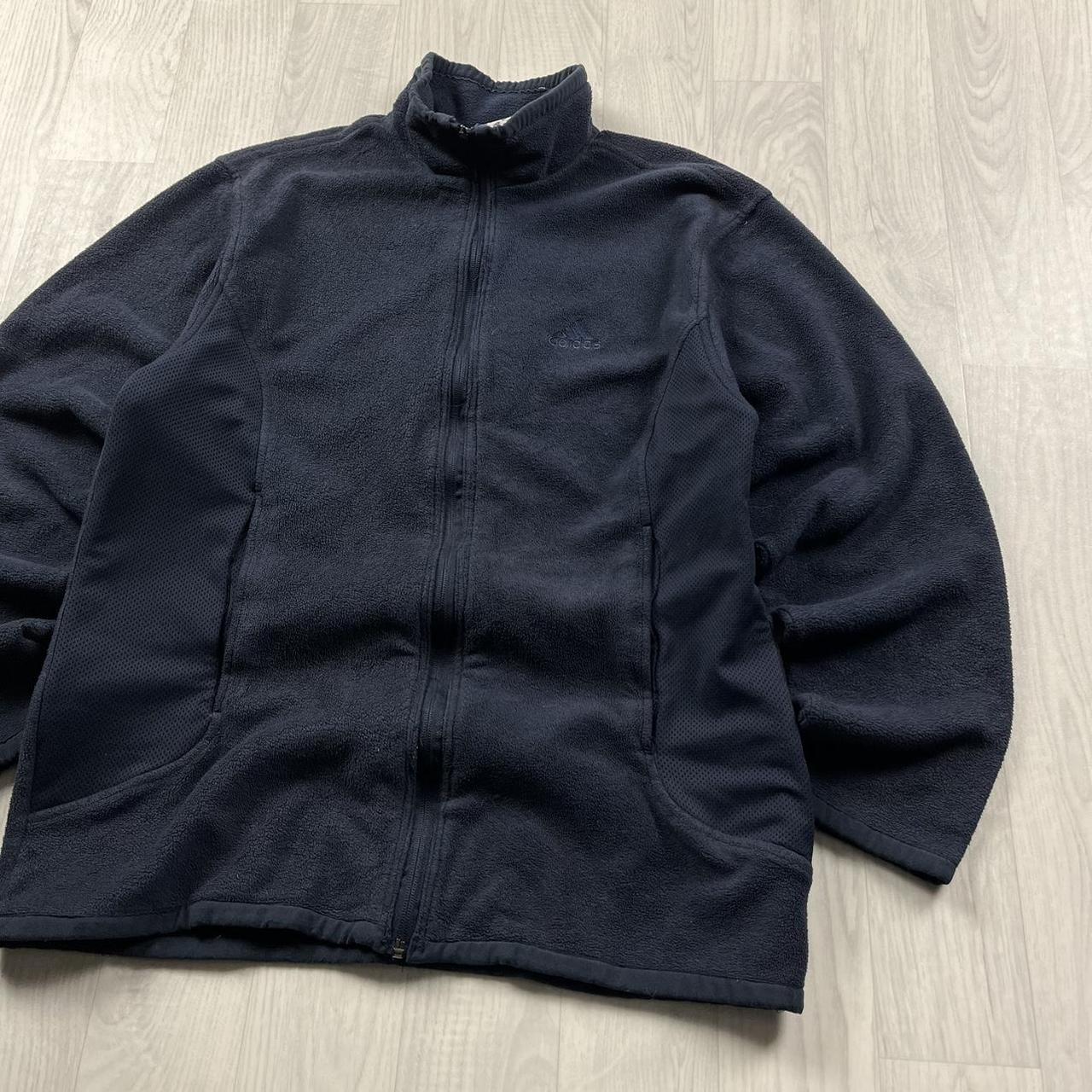 VINTAGE Y2K ADIDAS ZIP UP FLEECE NAVY