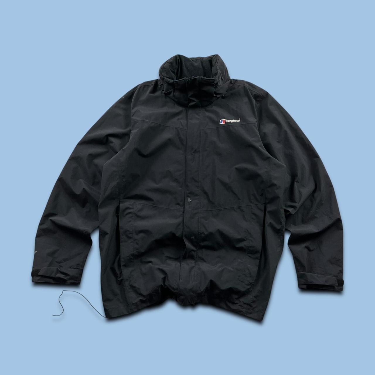 VINTAGE 00s BERGHAUS TECHNICAL HOODED JACKET BLACK