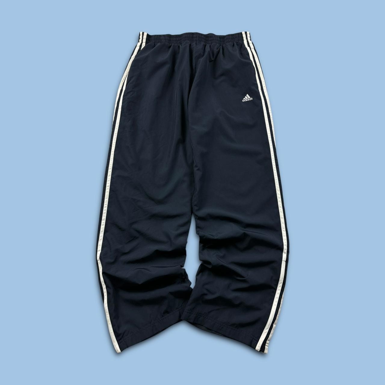 VINTAGE Y2K ADIDAS BAGGY TRACKSUIT BOTTOMS NAVY
