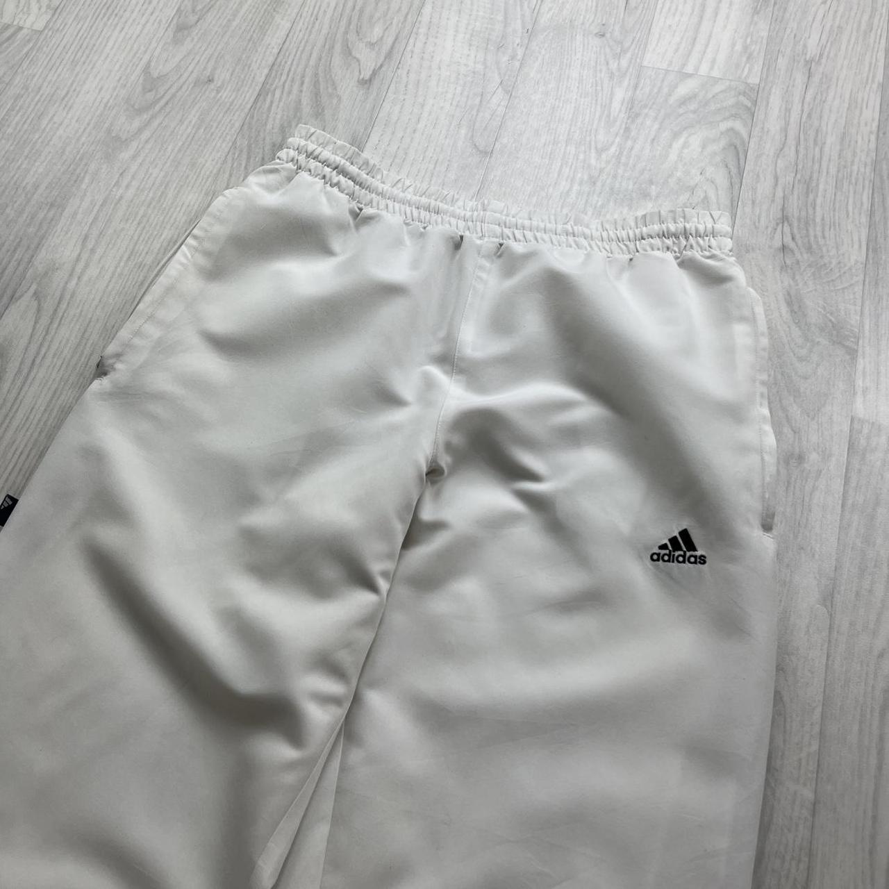 VINTAGE Y2K ADIDAS BAGGY TRACKSUIT BOTTOMS WHITE