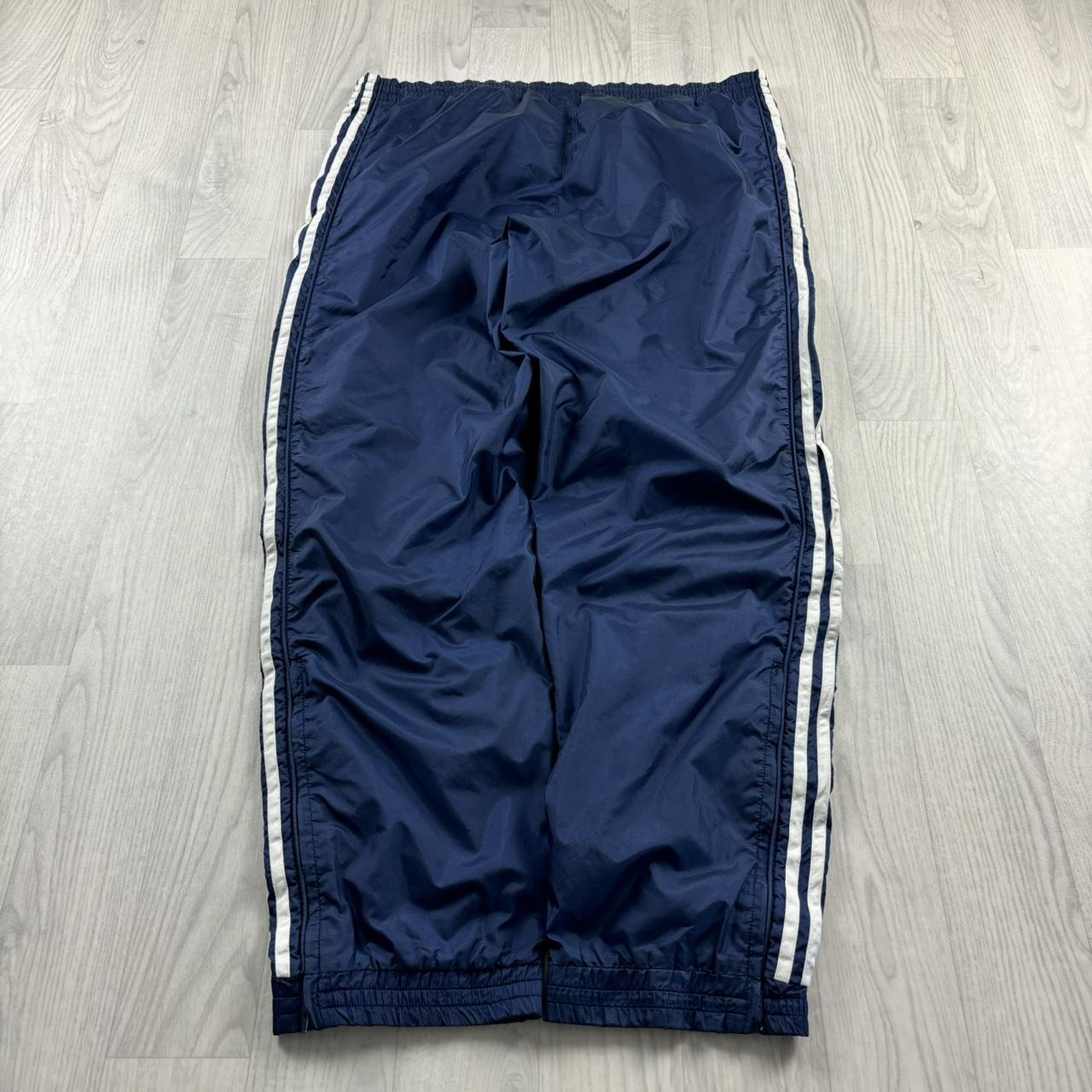 VINTAGE 90s ADIDAS BAGGY TRACKSUIT BOTTOMS NAVY BLUE