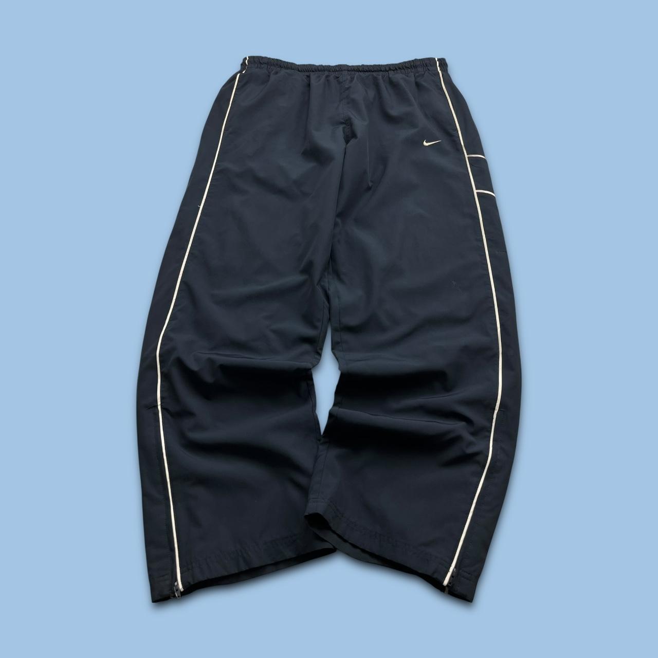 VINTAGE Y2K NIKE WIDE LEG TRACKSUIT BOTTOMS NAVY
