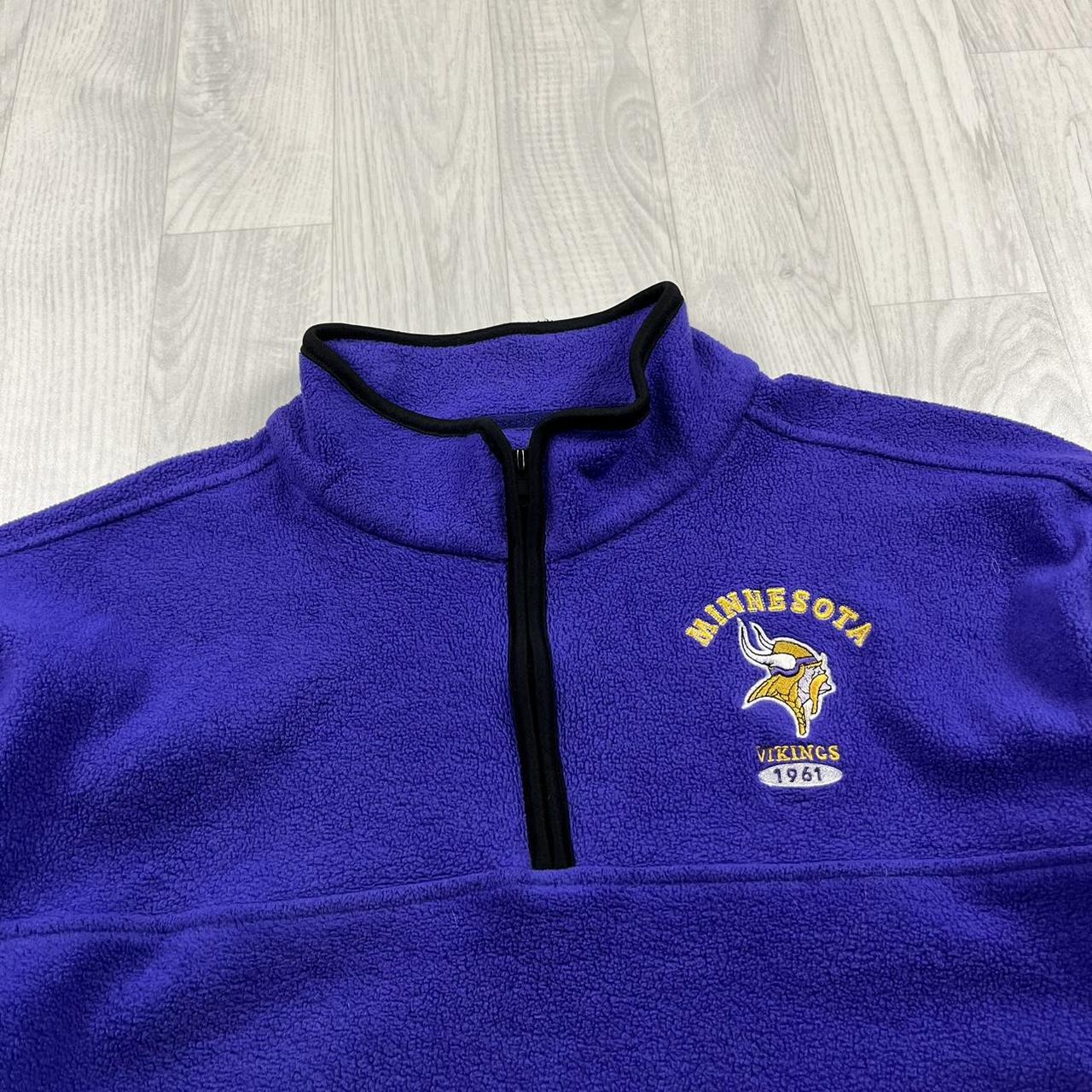VINTAGE Y2K NFL MINNESOTA QUARTER ZIP FLEECE SWEATSHIRT PURPLE