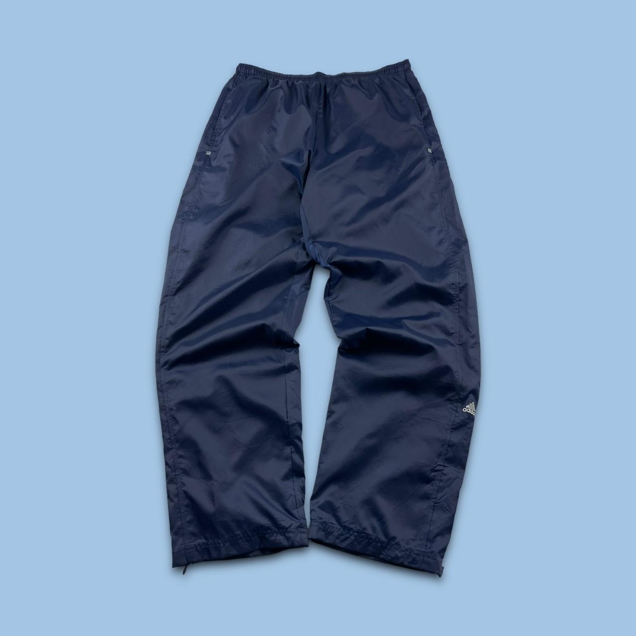 VINTAGE Y2K ADIDAS BAGGY TRACKSUIT BOTTOMS NAVY (M)