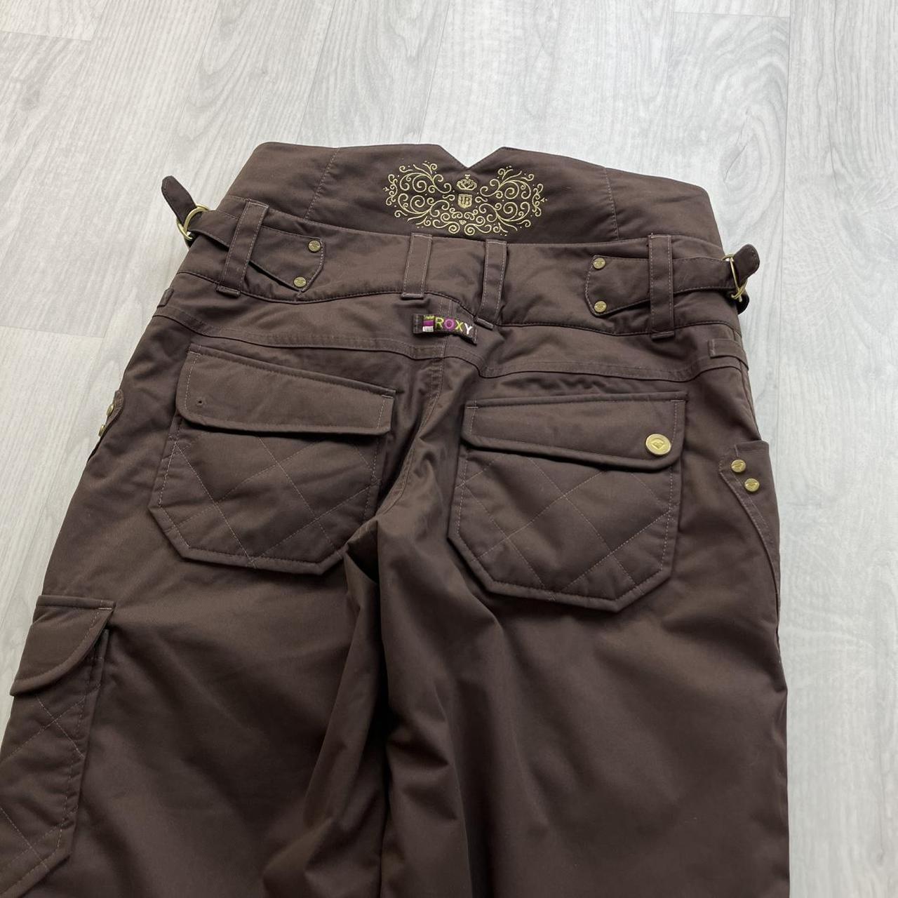 VINTAGE Y2K ROXY BAGGY SKI PANTS SALOPETTES BROWN