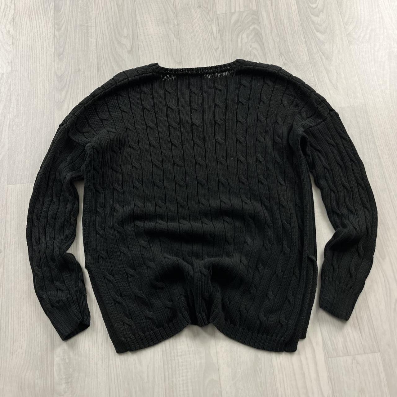 VINTAGE Y2K POLO RALPH LAUREN CHUNKY CABLE KNITTED JUMPER BLACK