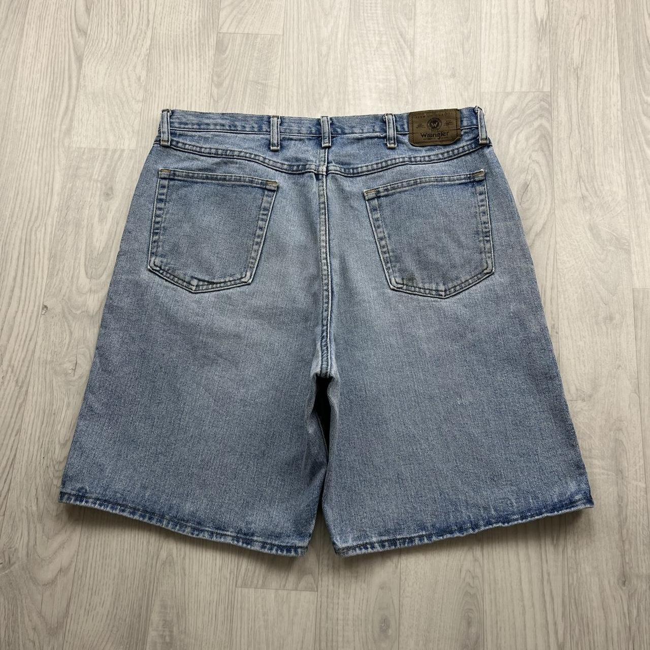 VINTAGE Y2K WRANGLER BAGGY JORTS LIGHT BLUE