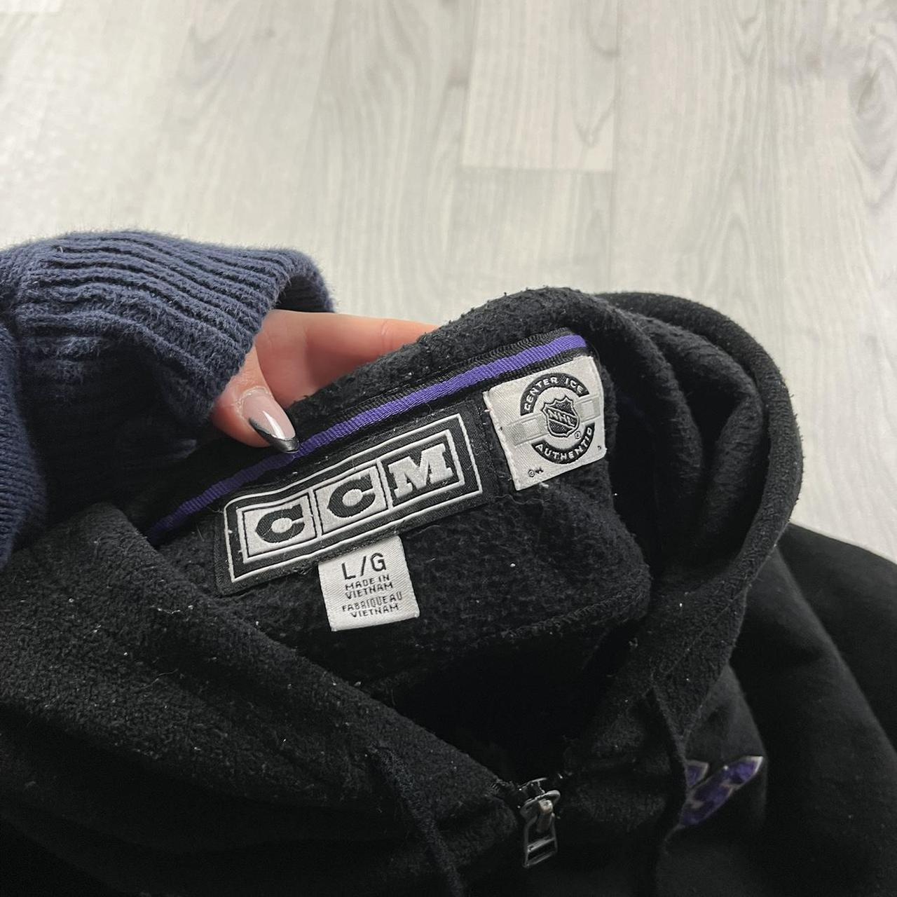 VINTAGE Y2K NHL SPELL OUT ZIP FLEECE HOODIE BLACK