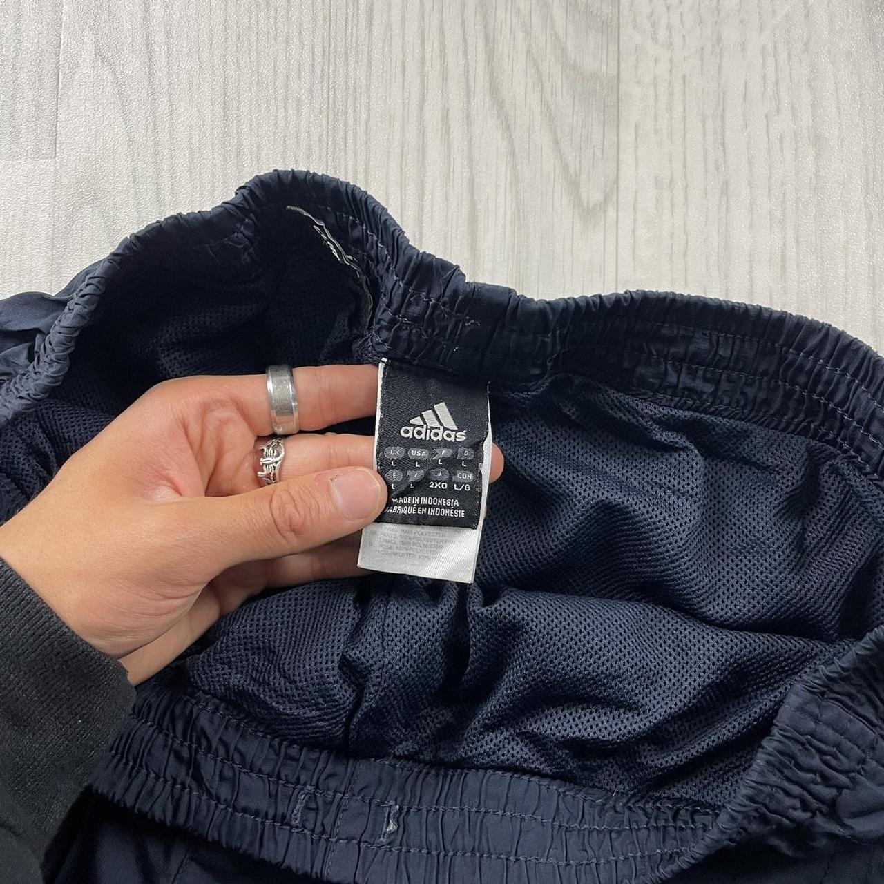 VINTAGE Y2K ADIDAS BAGGY TRACKSUIT BOTTOMS NAVY (L)