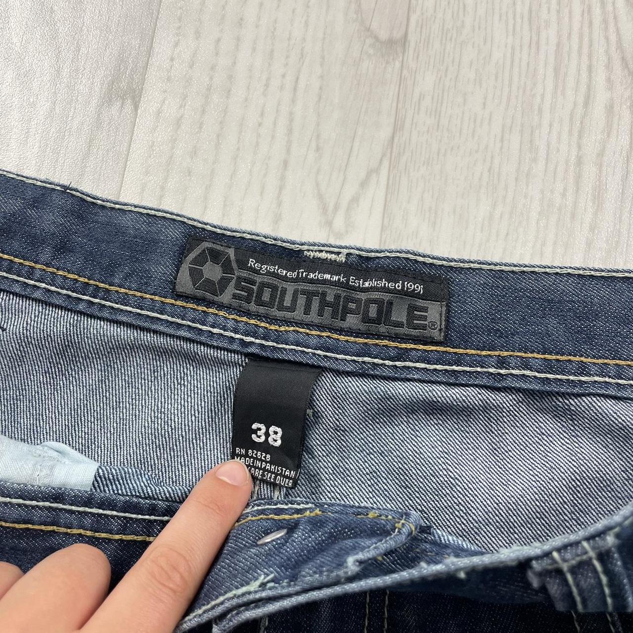 VINTAGE SOUTHPOLE BAGGY LOOSE SKATER HIP HOP JORTS NAVY (38w)