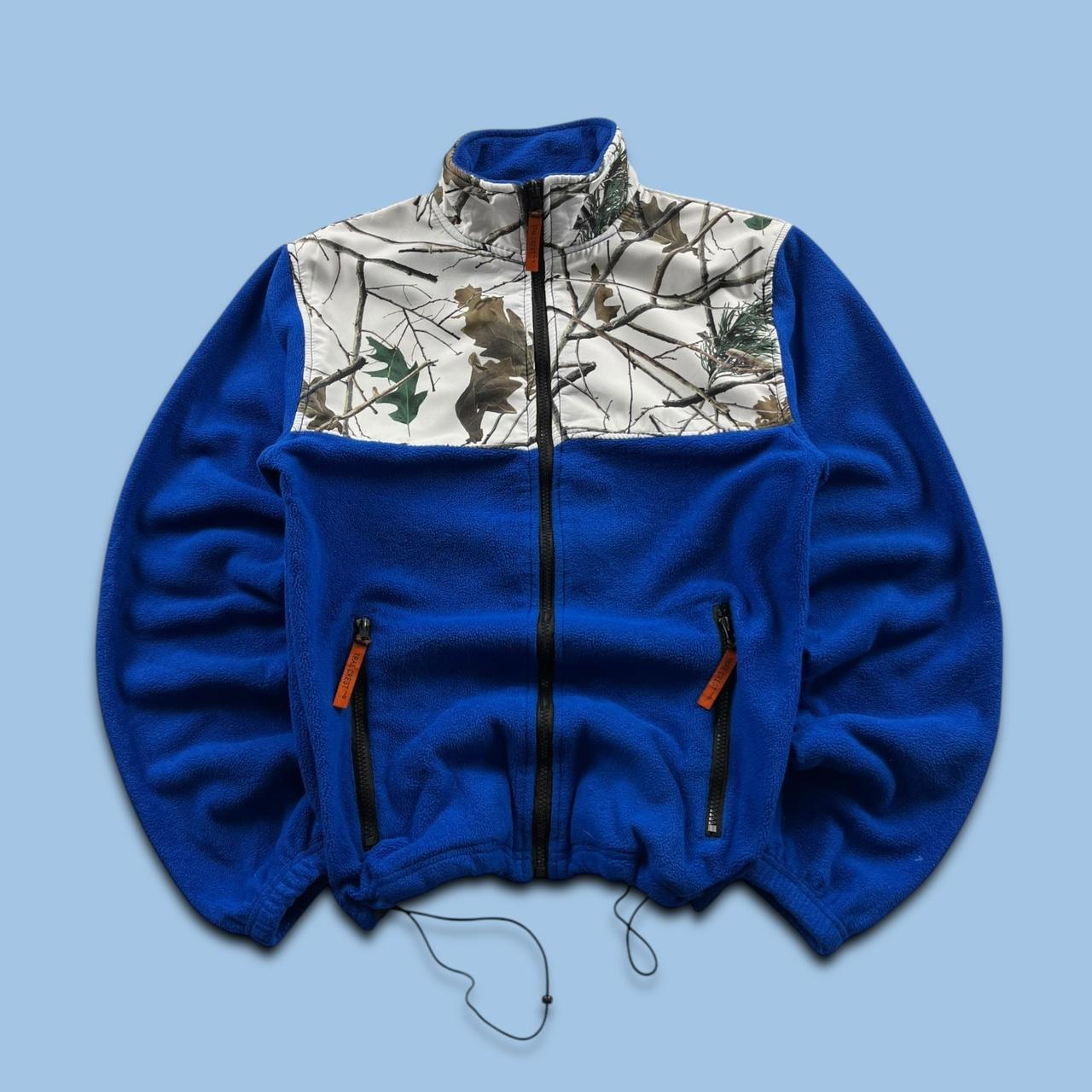 VINTAGE REALTREE ZIP UP FLEECE JACKET CAMO BLUE