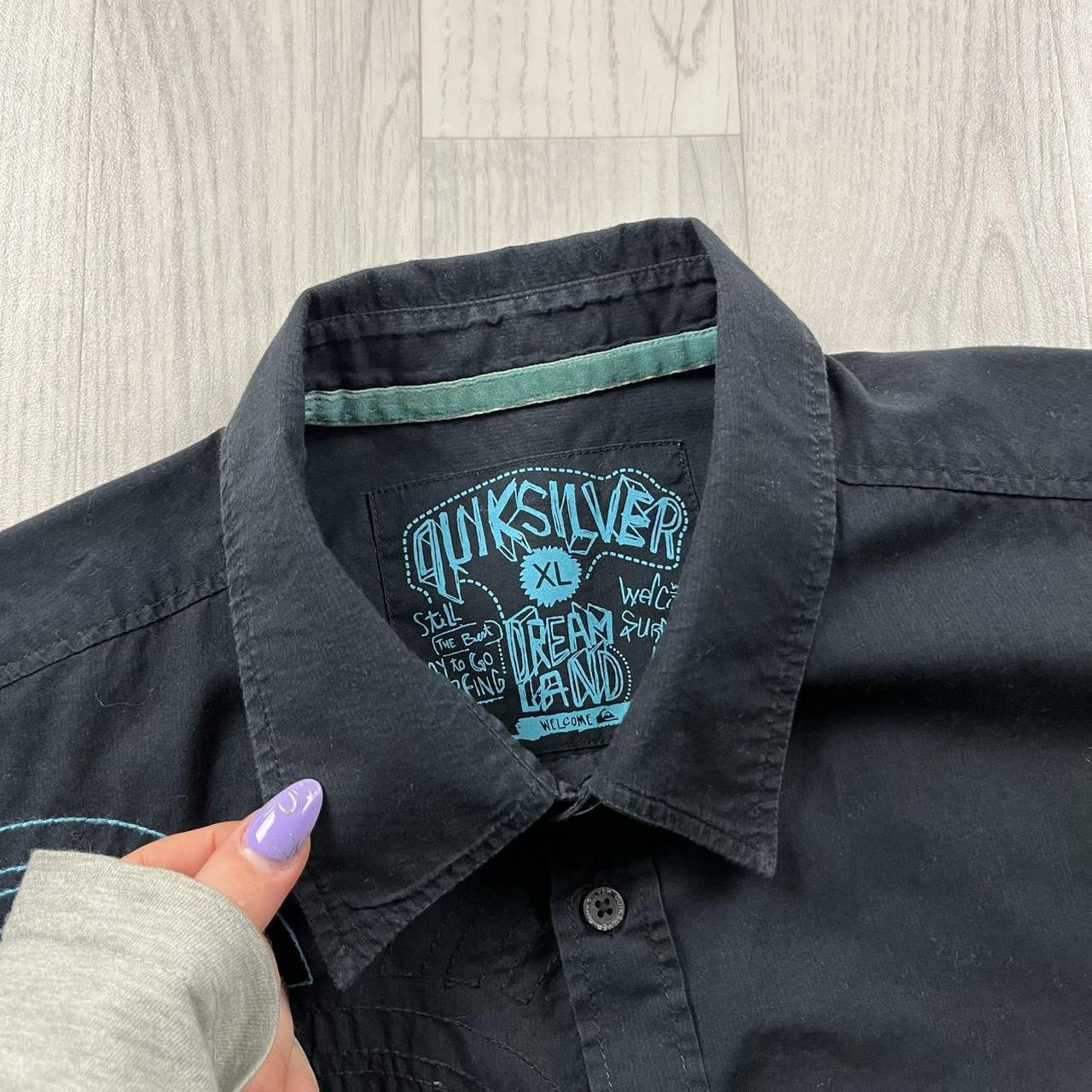 VINTAGE Y2K QUIKSILVER SHORT SLEEVE SHIRT NAVY BLUE