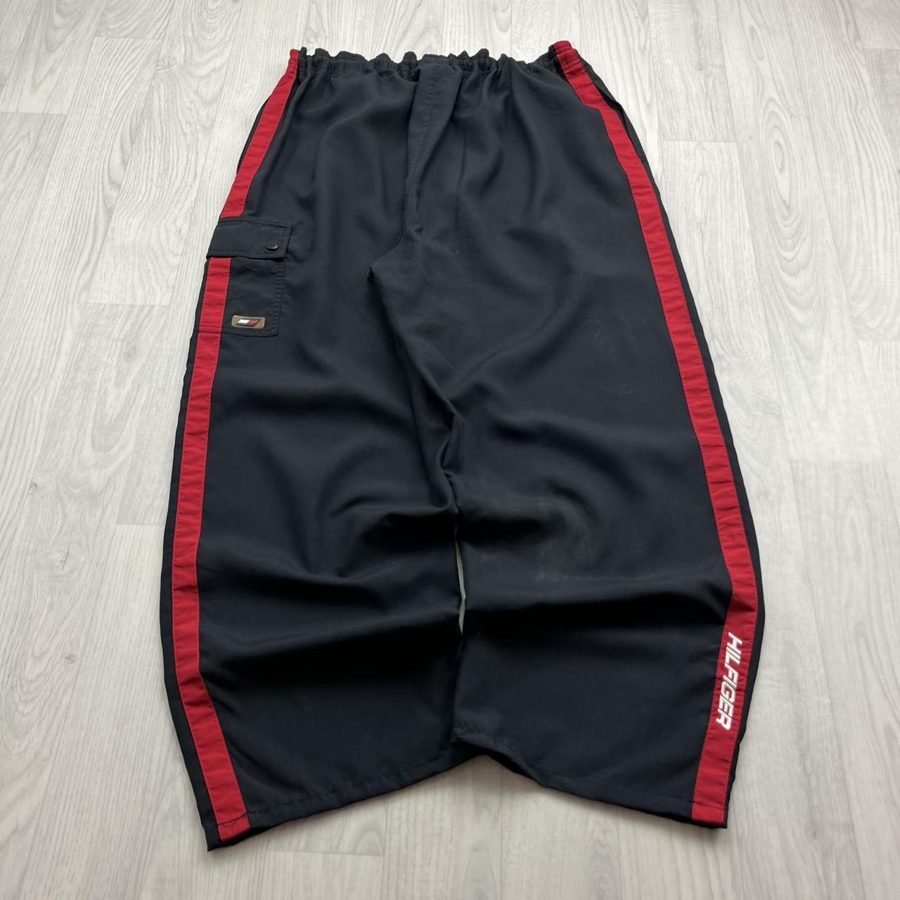 VINTAGE Y2K TOMMY HILFIGER BAGGY CARGO TRACKSUIT BOTTOMS NAVY