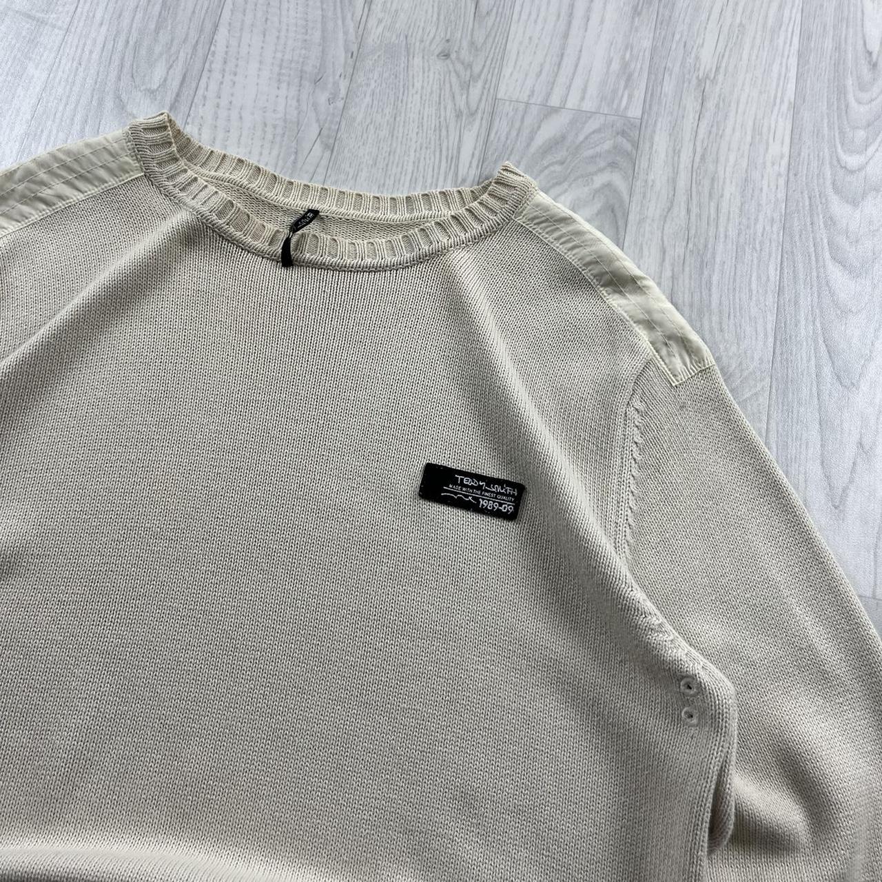 VINTAGE Y2K TEDDY SMITH CHUNKY KNITTED JUMPER CREAM