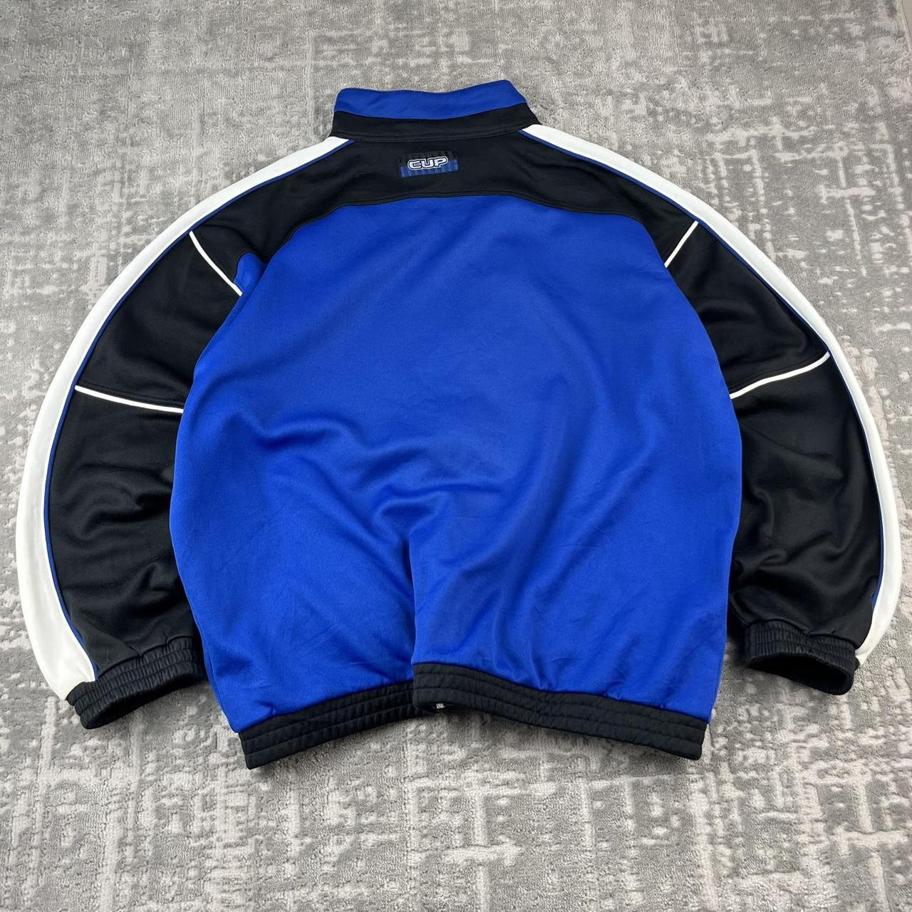 VINTAGE 90s PUMA PANELLED SPORTY TRACKSUIT JACKET BLUE / BLACK