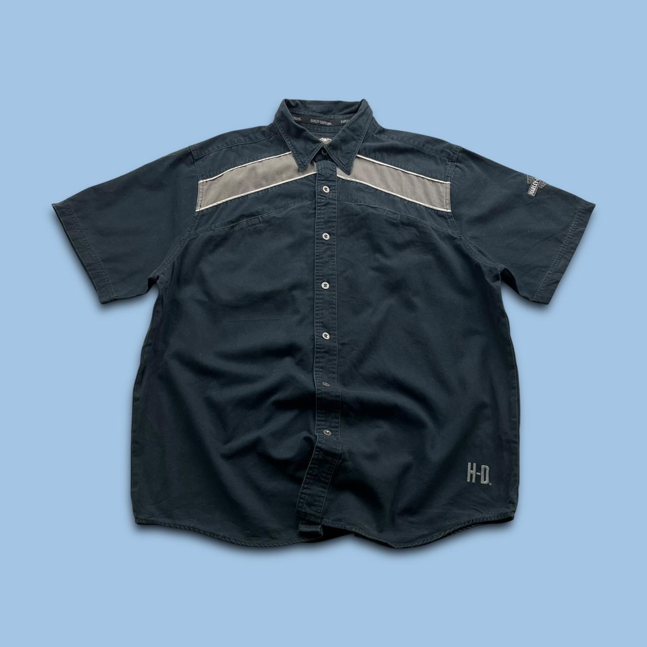 VINTAGE Y2K HARLEY DAVIDSON SHORT SLEEVE SHIRT BLACK