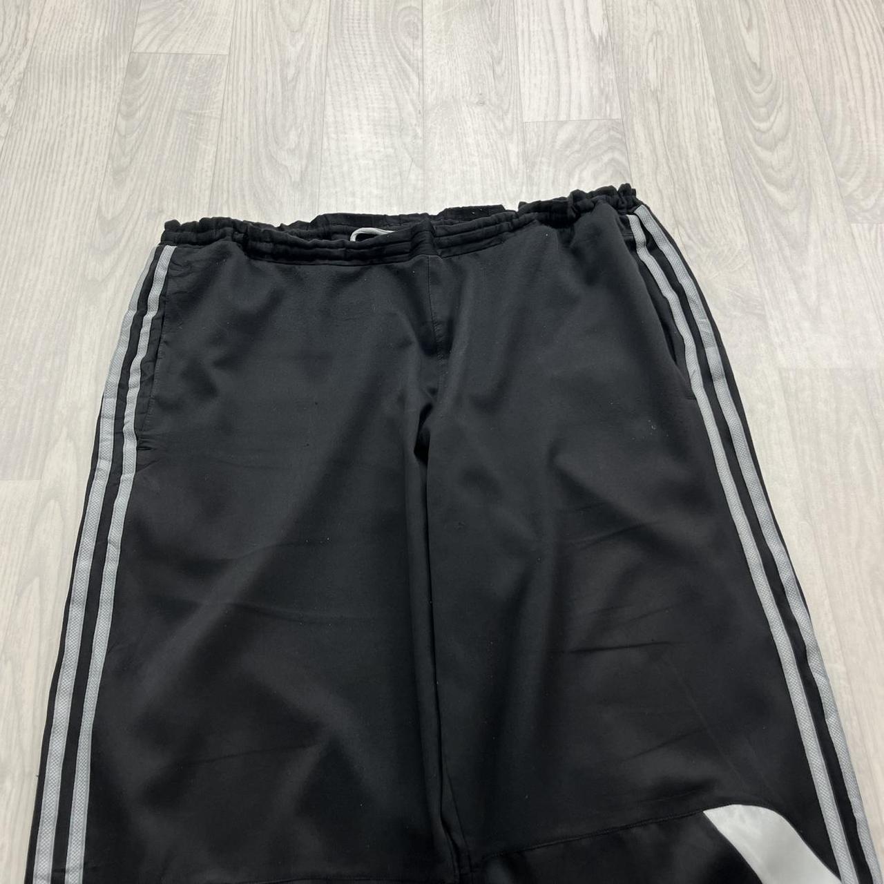 VINTAGE Y2K ADIDAS SIDE STRIPE BAGGY TRACKSUIT BOTTOMS BLACK