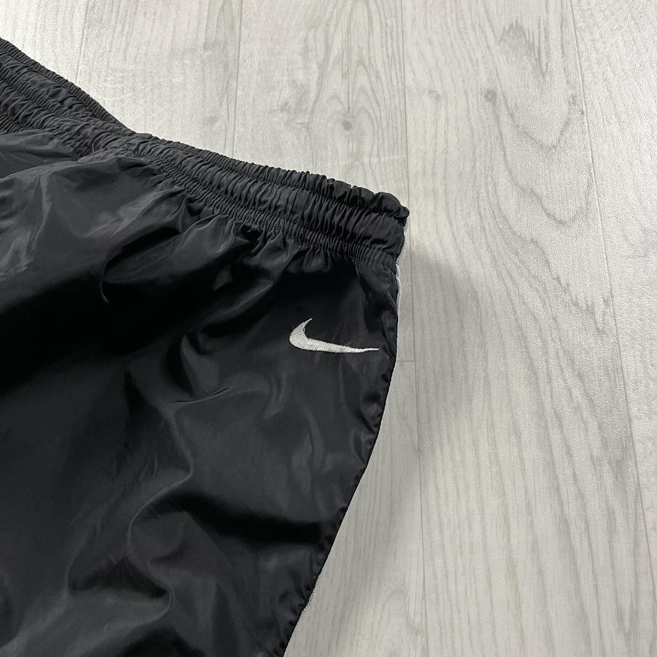 VINTAGE 90s NIKE STRIPE BAGGY TRACKSUIT BOTTOMS BLACK