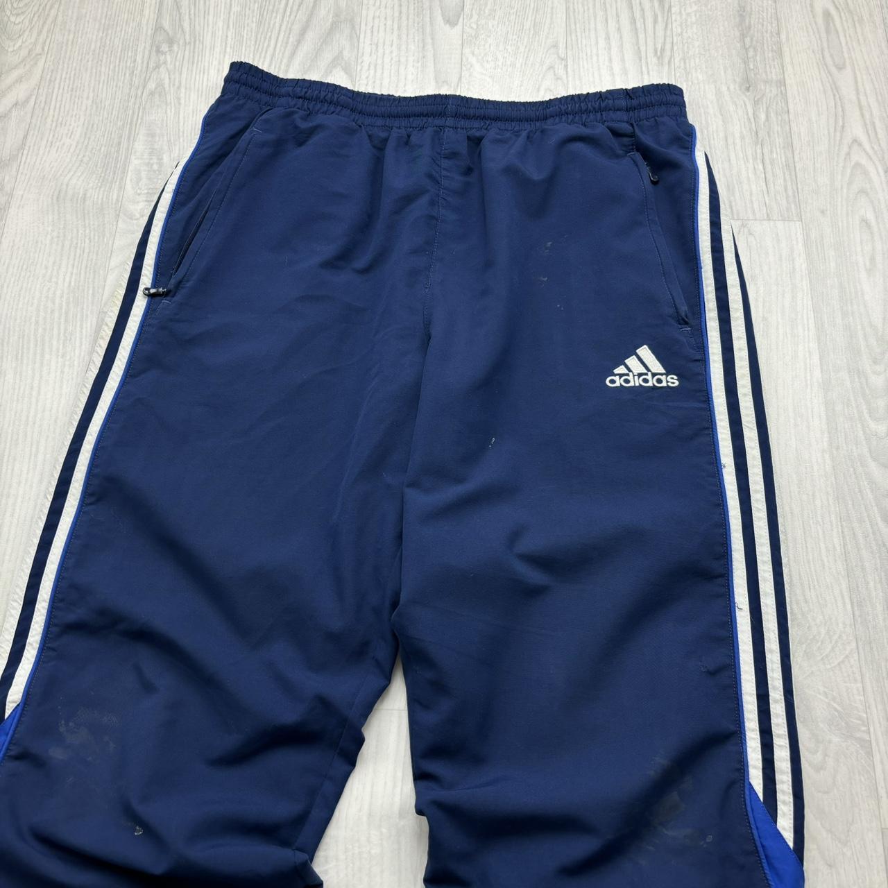 VINTAGE Y2K ADIDAS BAGGY TRACKSUIT BOTTOMS NAVY
