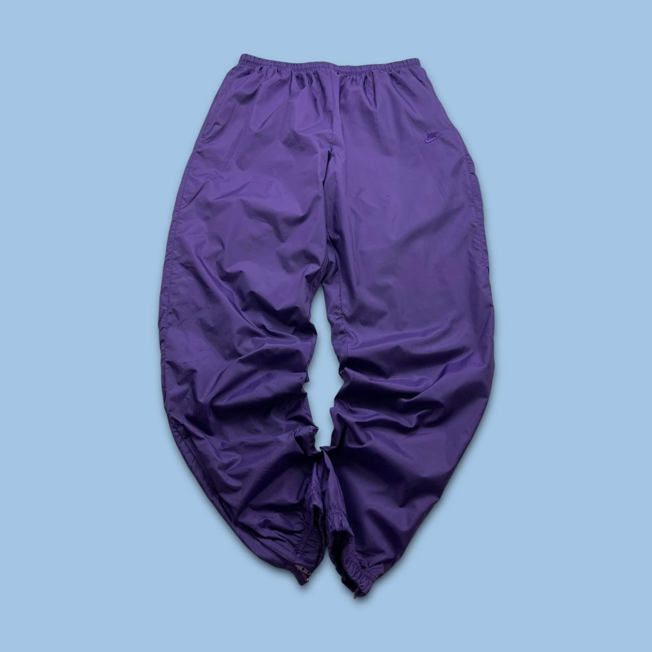 VINTAGE 90s NIKE BAGGY TRACKSUIT BOTTOMS PURPLE
