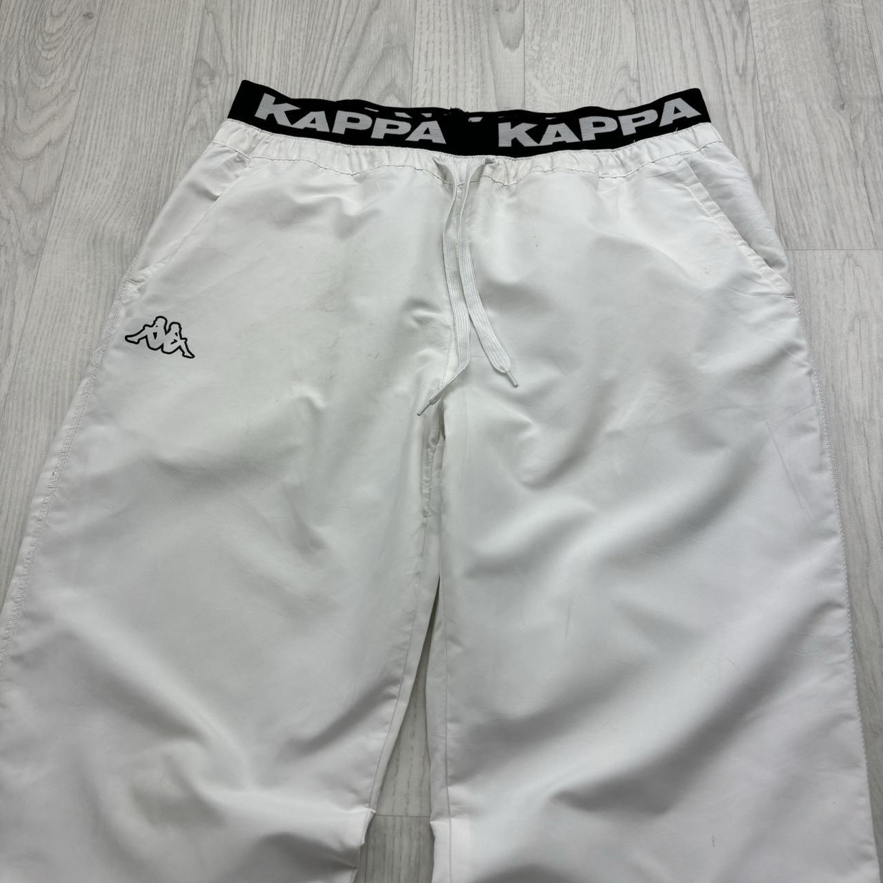 VINTAGE Y2K KAPPA BAGGY TRACKSUIT BOTTOMS WHITE