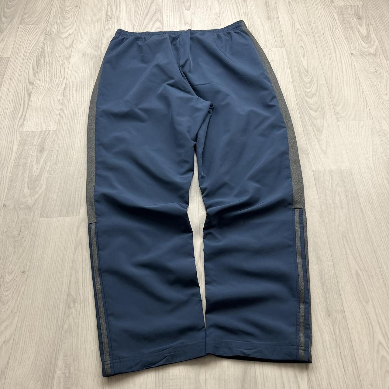VINTAGE Y2K ADIDAS BAGGY TRACKSUIT BOTTOMS NAVY BLUE