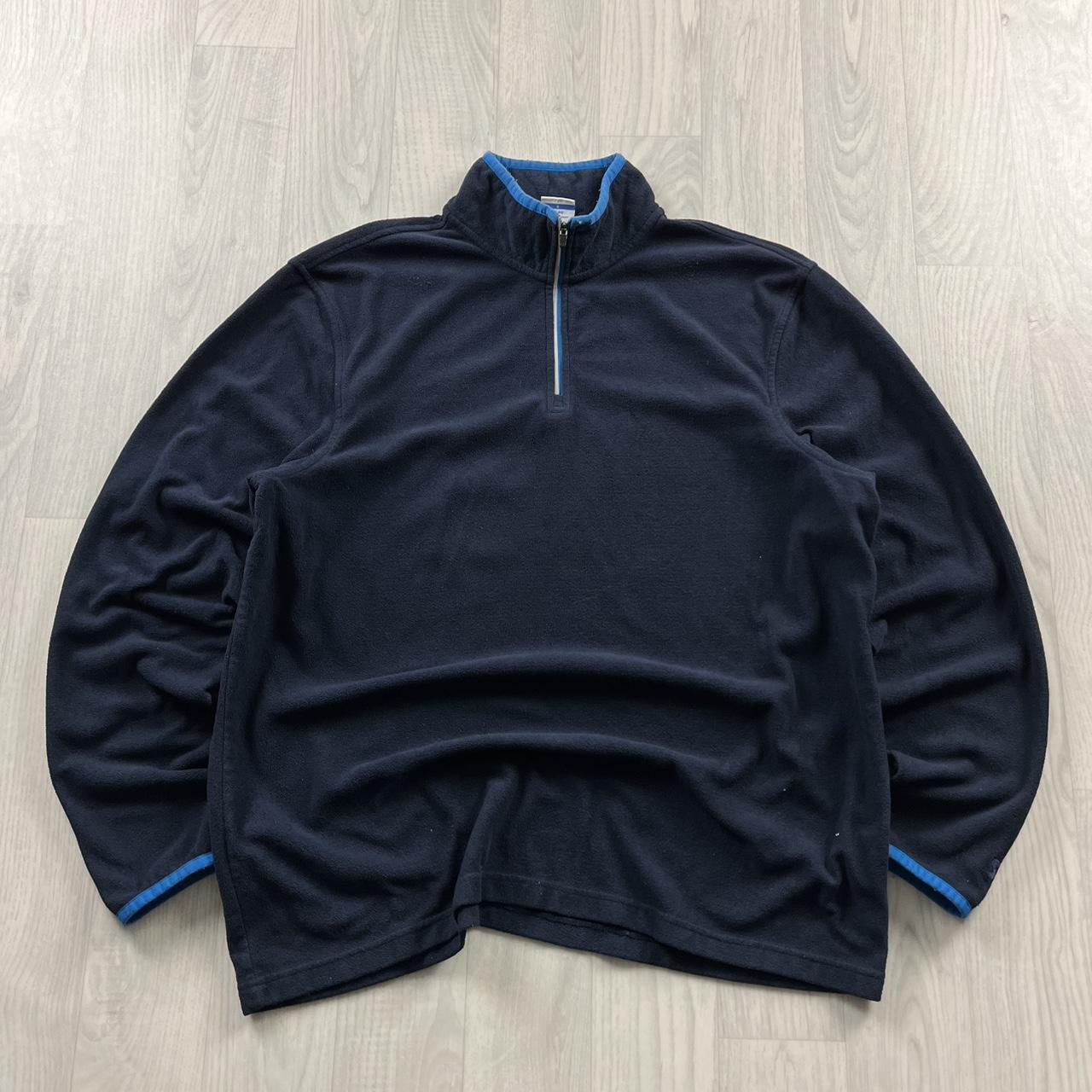 VINTAGE Y2K STARTER QUARTER ZIP FLEECE SWEATSHIRT NAVY