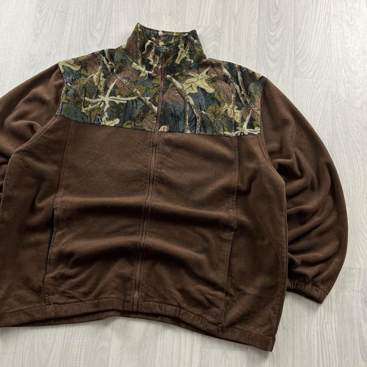 VINTAGE REALTREE ZIP UP FLEECE JACKET CAMO BROWN