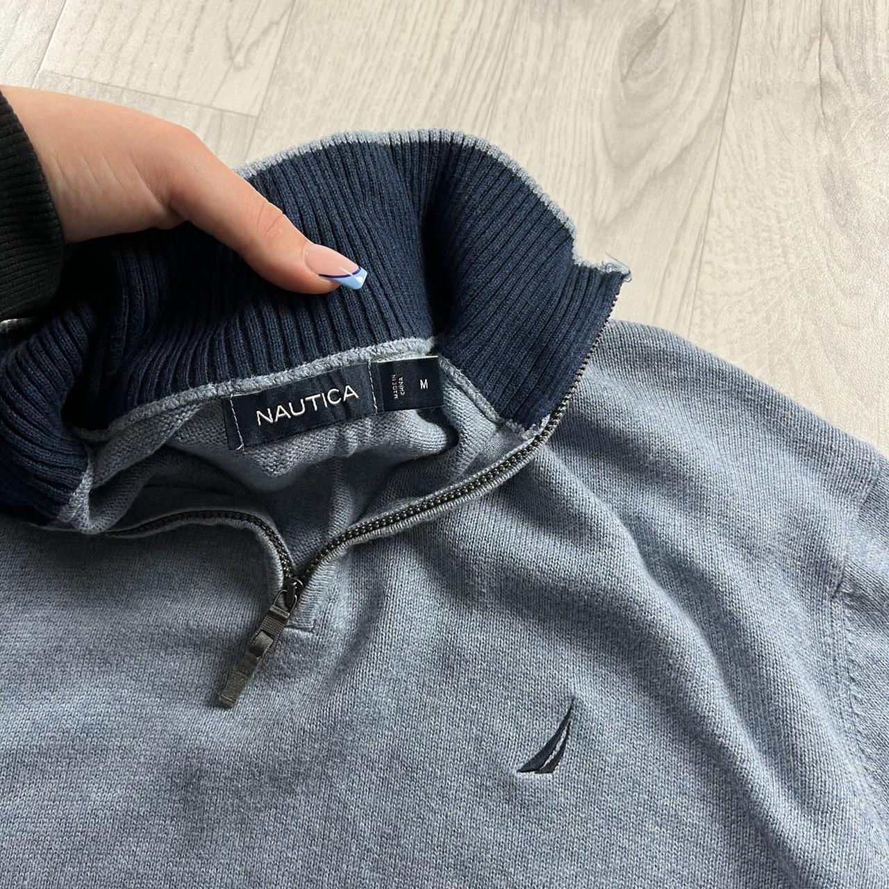 VINTAGE Y2K NAUTICA QUARTER ZIP KNITTED JUMPER BLUE