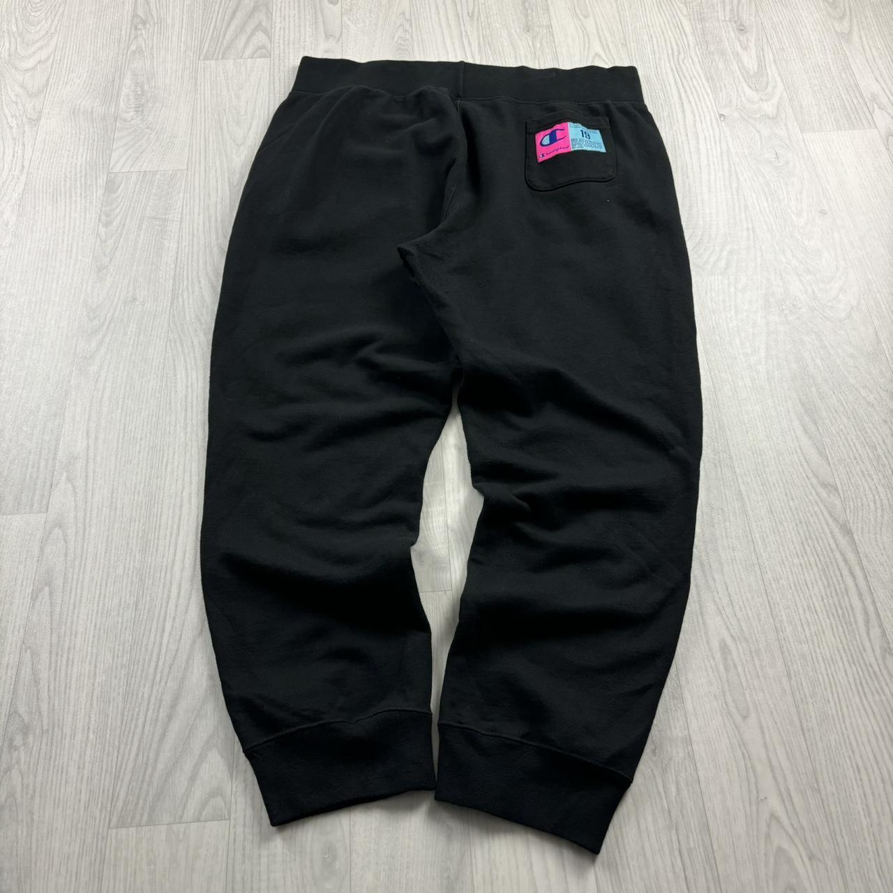 VINTAGE CHAMPION REVERSE WEAVE BAGGY COTTON SWEATPANTS BLACK