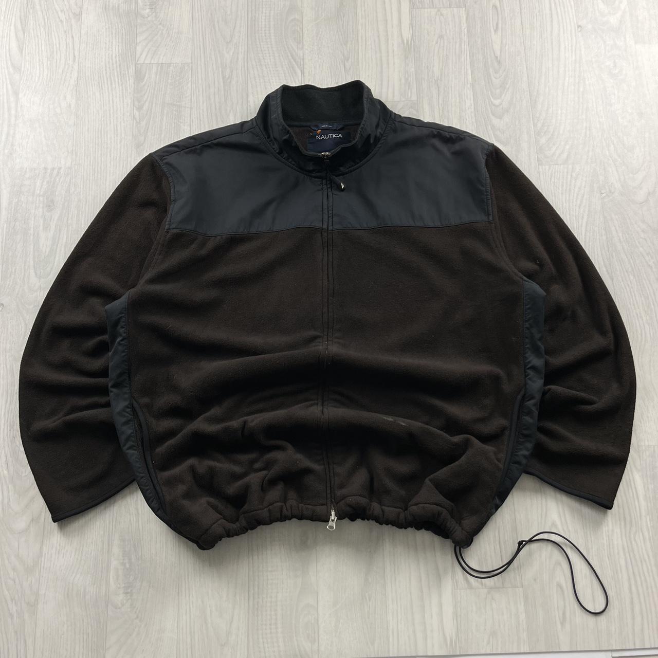 VINTAGE Y2K NAUTICA ZIP UP TECHNICAL FLEECE BROWN BLACK