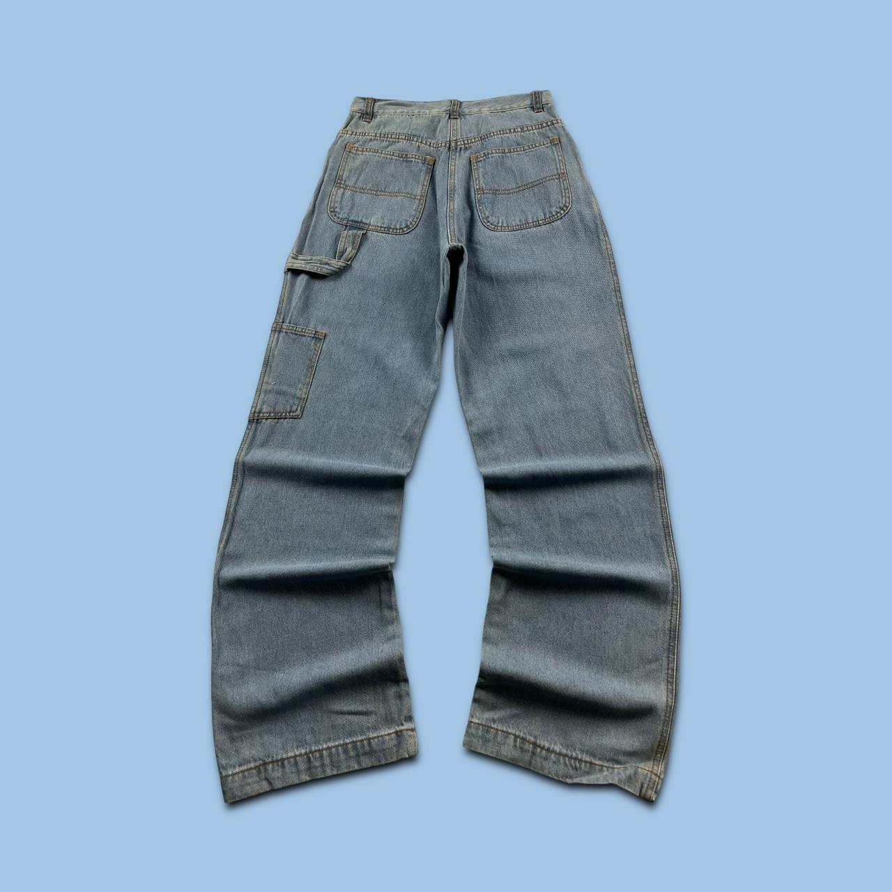 VINTAGE BAGGY WIDE LEG CARPENTER JEANS LIGHT BLUE (26x31)