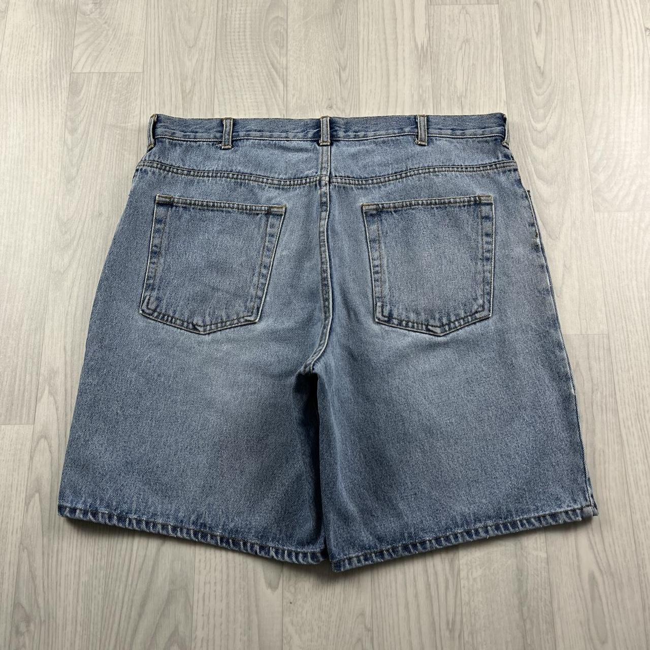VINTAGE ROUTE 66 BAGGY LOOSE SKATER JORTS LIGHT BLUE (36w)