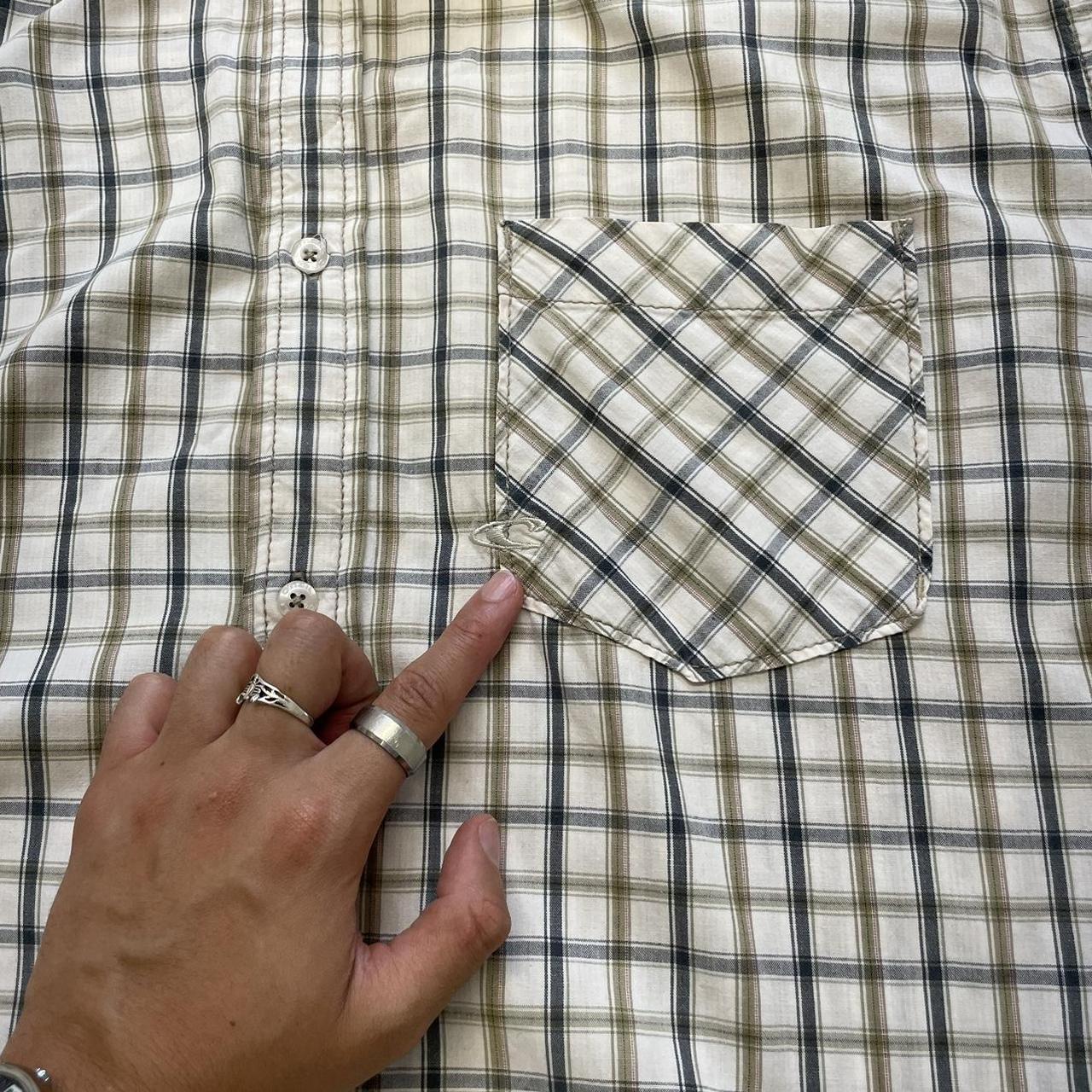 VINTAGE Y2K ONEILL CHECKERED SHORT SLEEVE SHIRT WHITE (XXL)