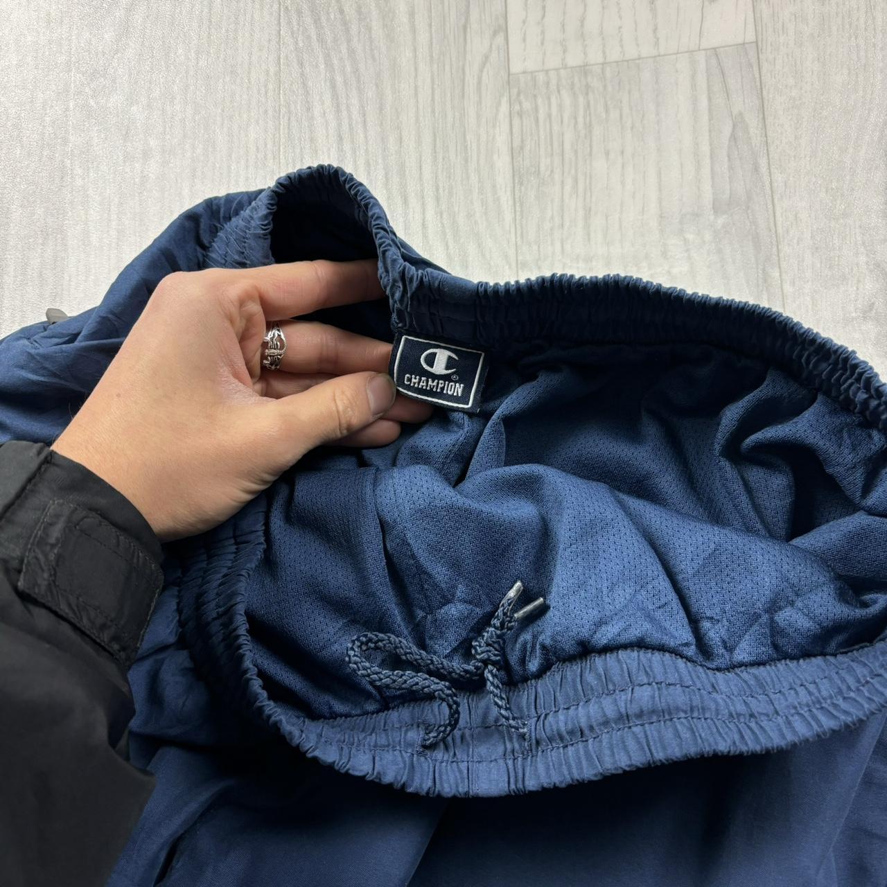 VINTAGE Y2K CHAMPION WIDE LEG BAGGY TRACKSUIT BOTTOMS BLUE