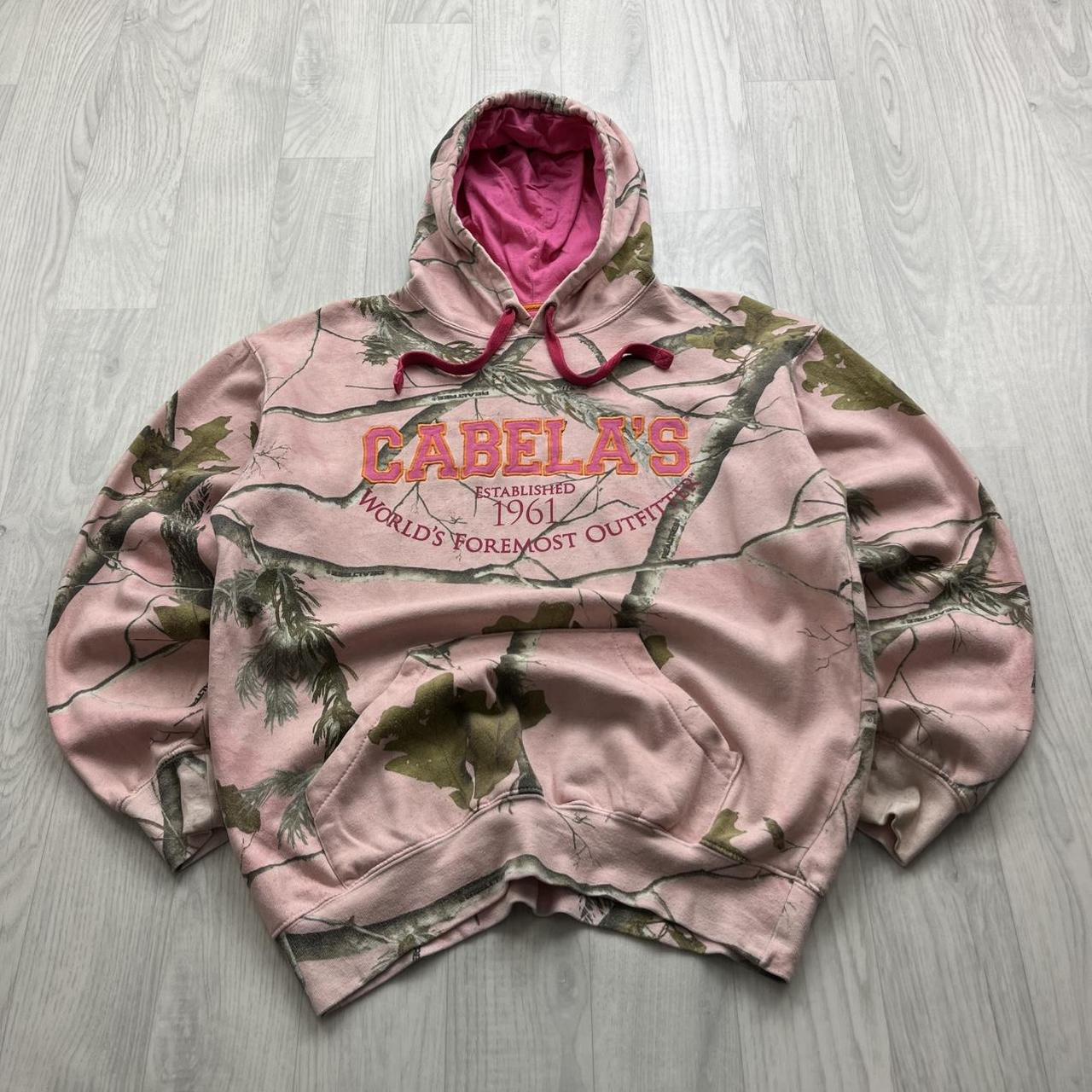 VINTAGE CABELAS REALTREE HOODIE CAMO PINK