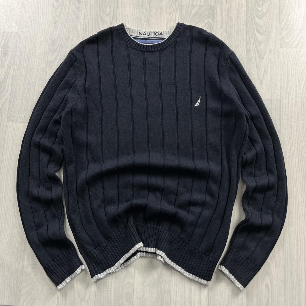 VINTAGE Y2K NAUTICA CHUNKY RIBBED KNITTED JUMPER NAVY