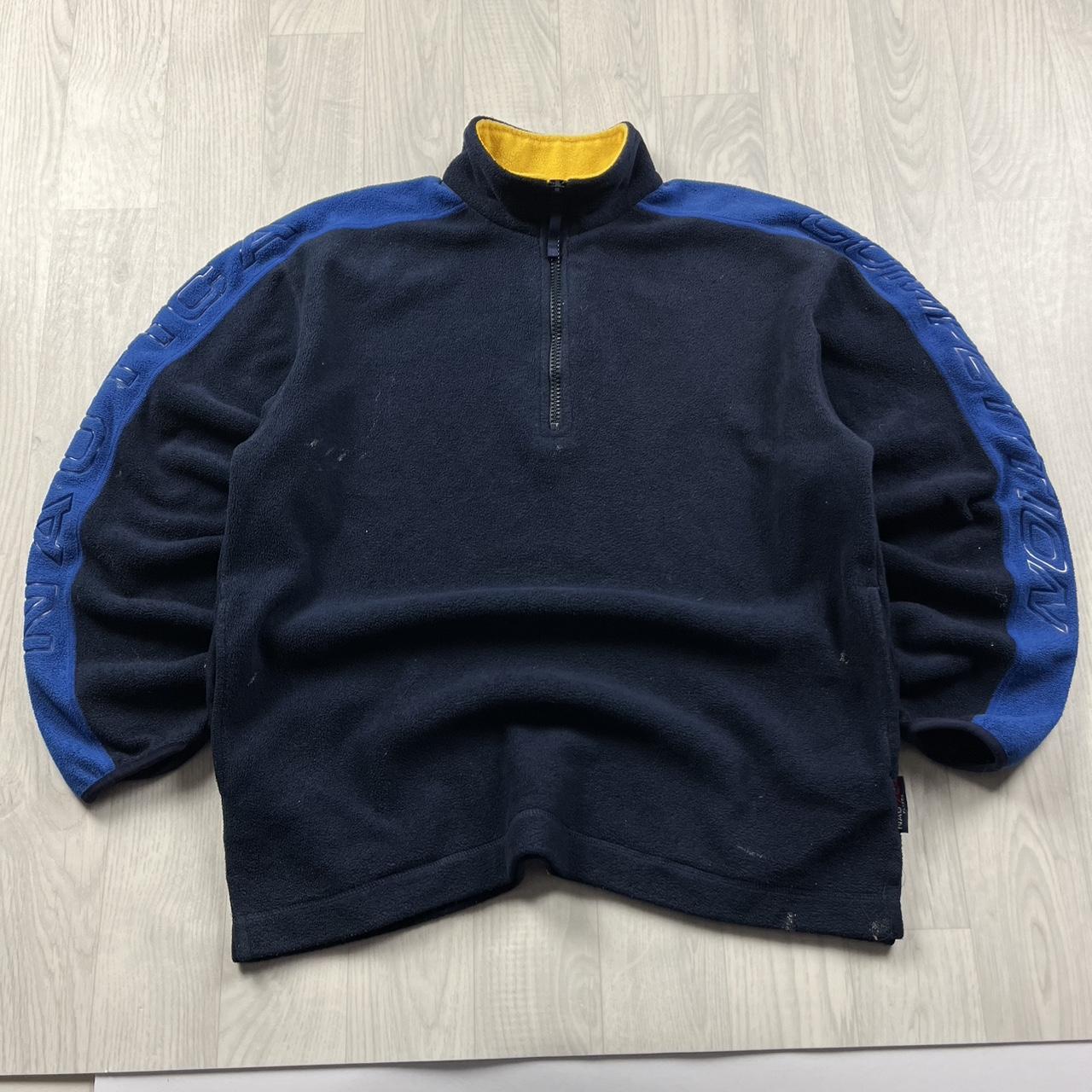 VINTAGE Y2K NAUTICA QUARTER ZIP FLEECE SWEATSHIRT NAVY