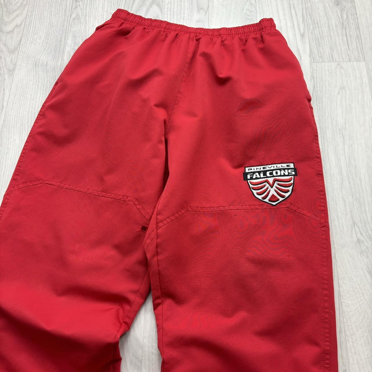 VINTAGE Y2K BAUER BAGGY TRACKSUIT BOTTOMS RED