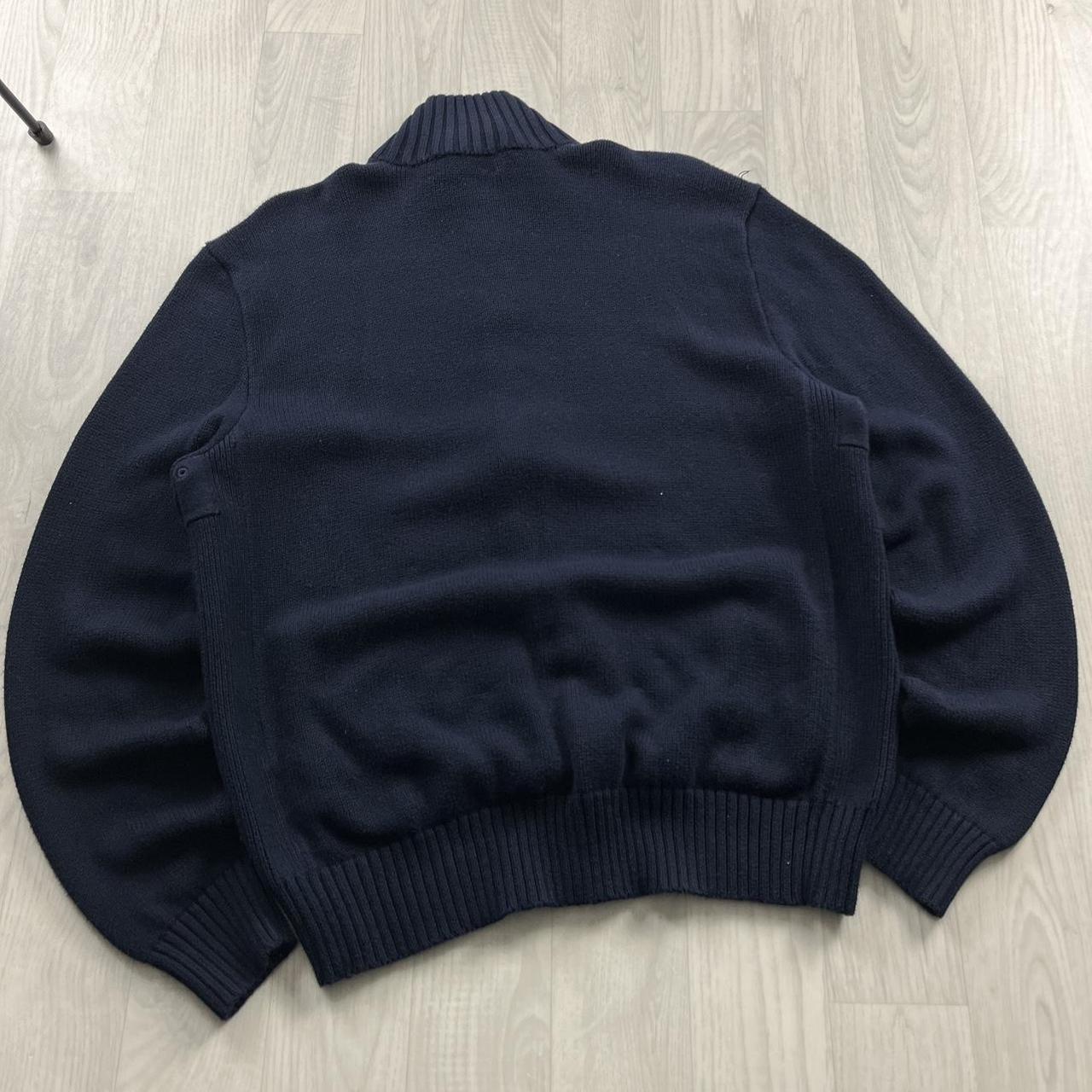 VINTAGE Y2K POLO RALPH LAUREN ZIP CHUNKY KNITTED JUMPER NAVY
