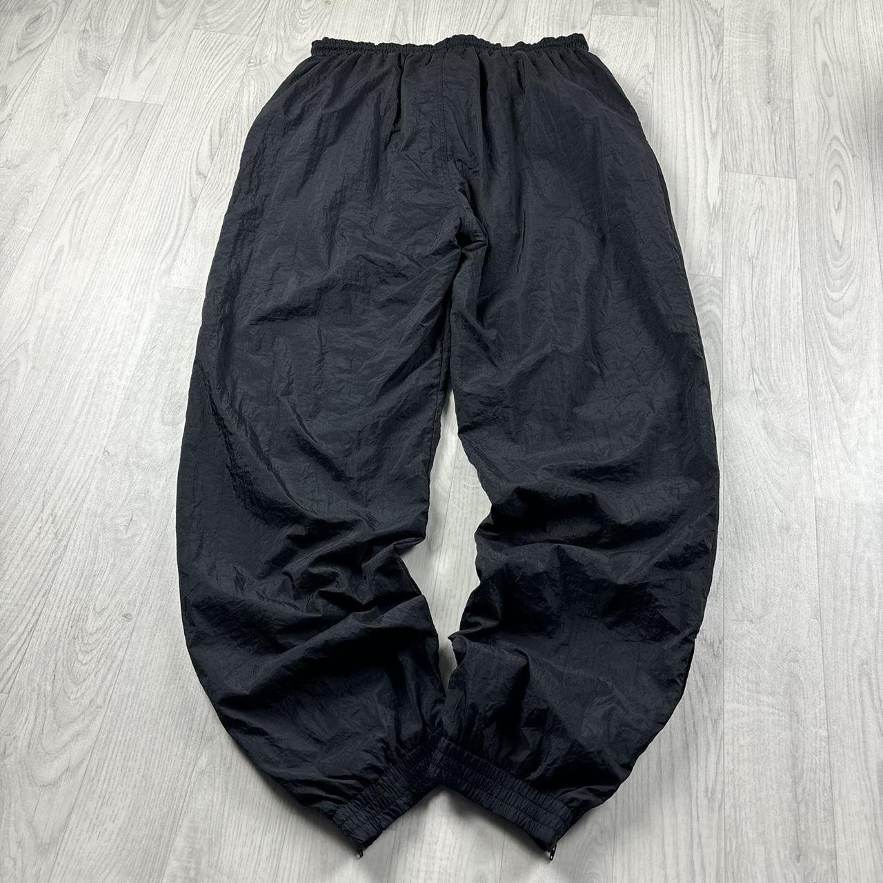 VINTAGE 90s ADIDAS BAGGY SHELL TRACKSUIT BOTTOMS BLACK