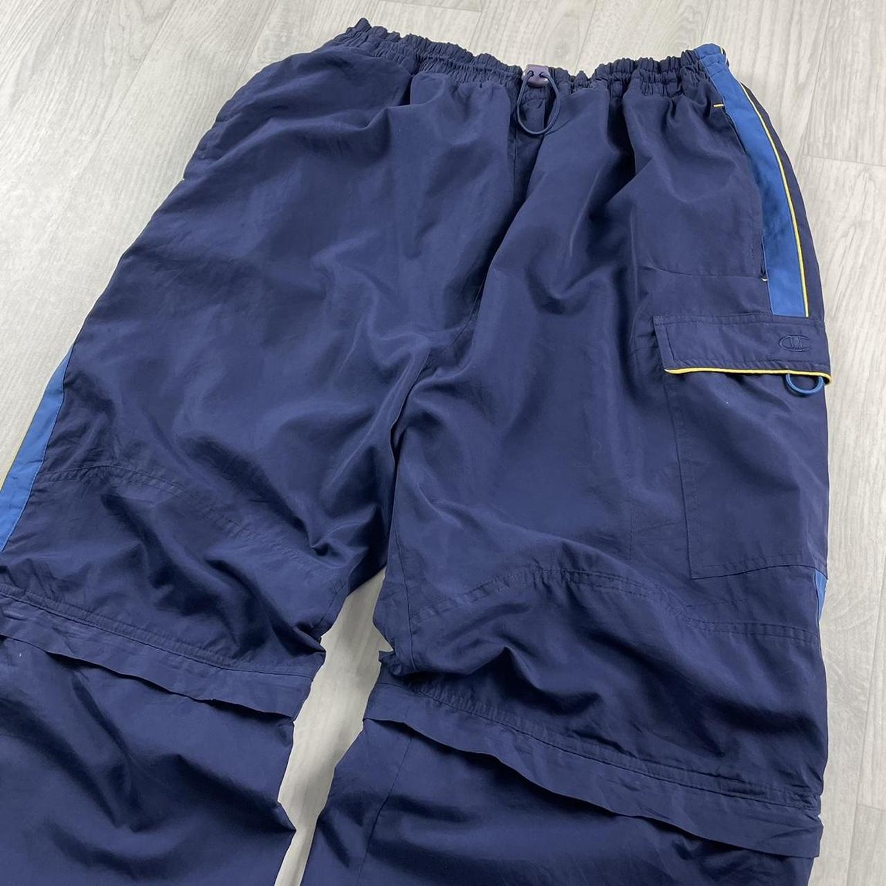 VINTAGE 00s CHAMPION CARGO BAGGY TRACKSUIT BOTTOMS NAVY (L)