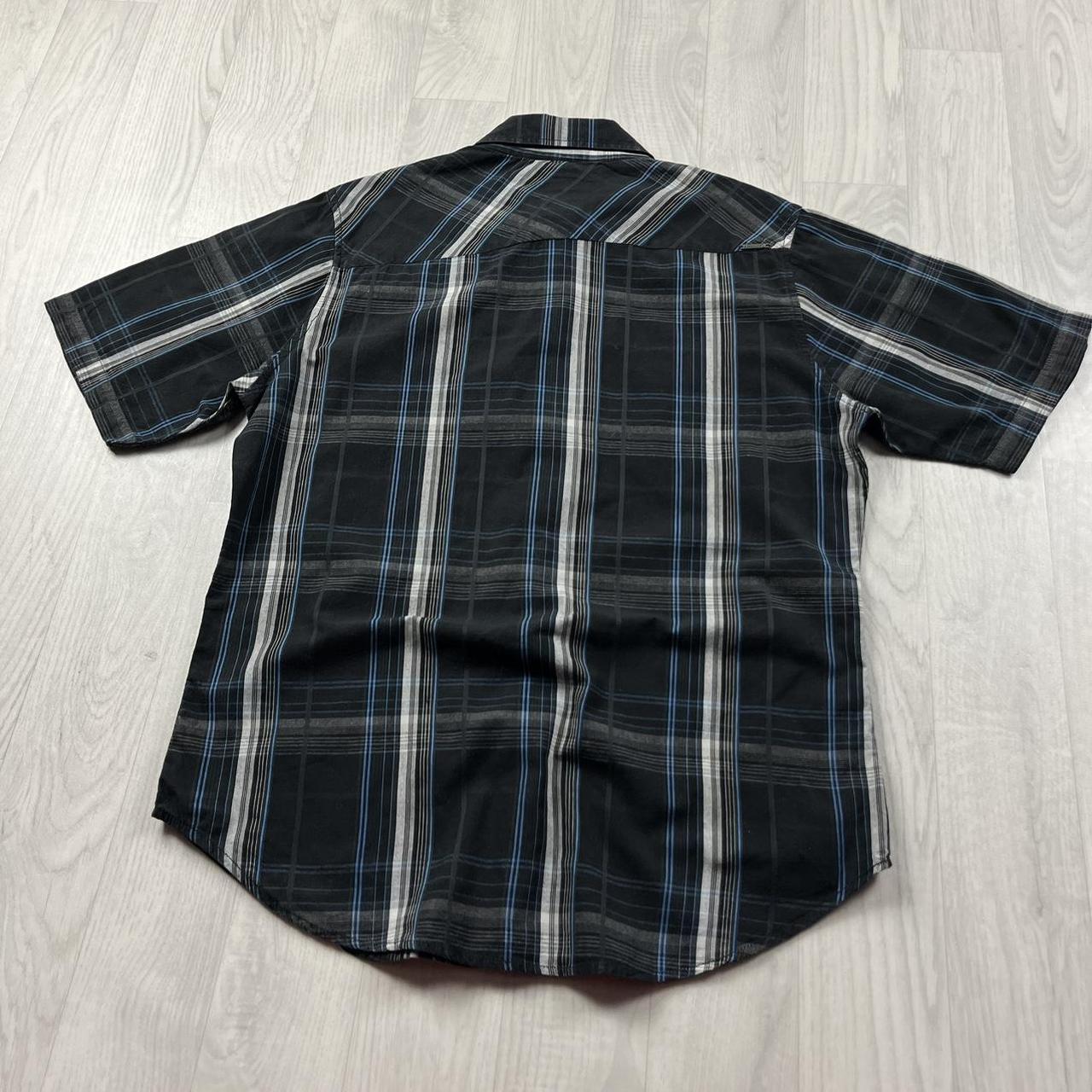 VINTAGE Y2K BILLABONG CHECKERED SHORT SLEEVE SHIRT BLACK