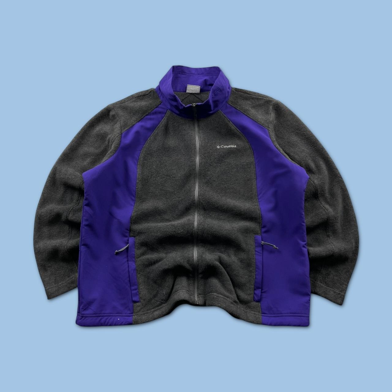 VINTAGE Y2K COLUMBIA ZIP UP FLEECE GREY PURPLE