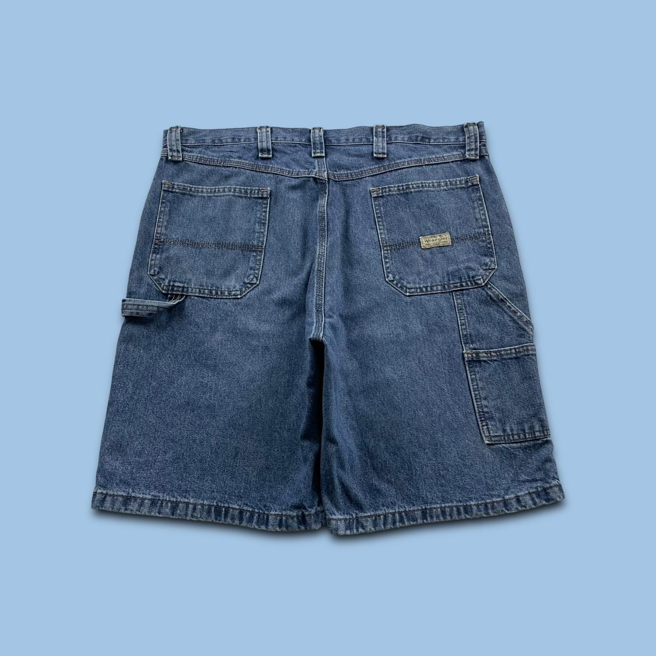 VINTAGE WRANGLER BAGGY CARPENTER JORTS BLUE (38w)