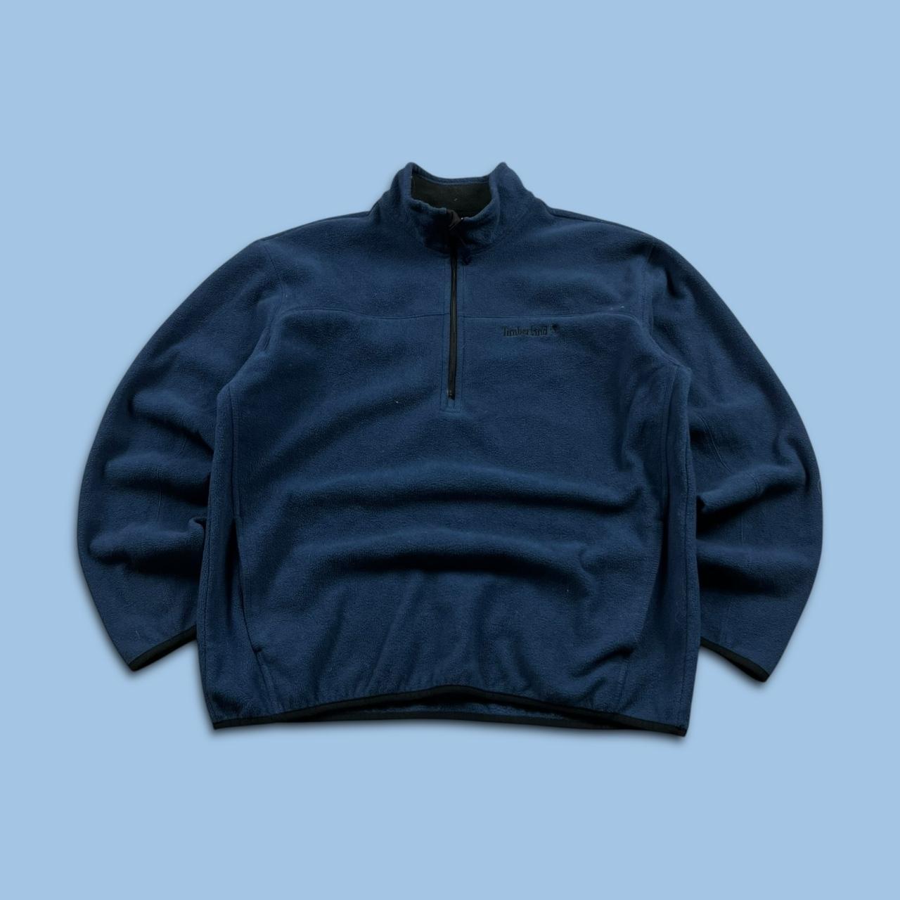 VINTAGE Y2K TIMBERLAND QUARTER ZIP FLEECE SWEATSHIRT NAVY