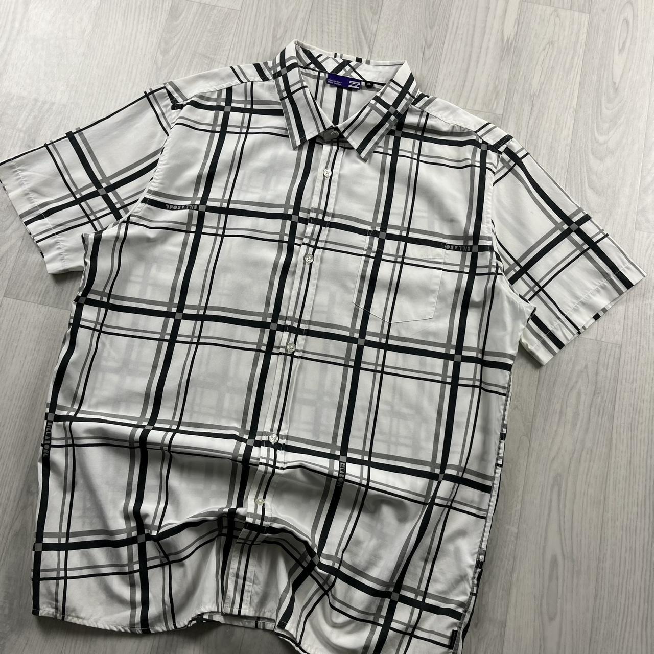 VINTAGE BILLABONG CHECKERED SHORT SLEEVE SURF SHIRT WHITE