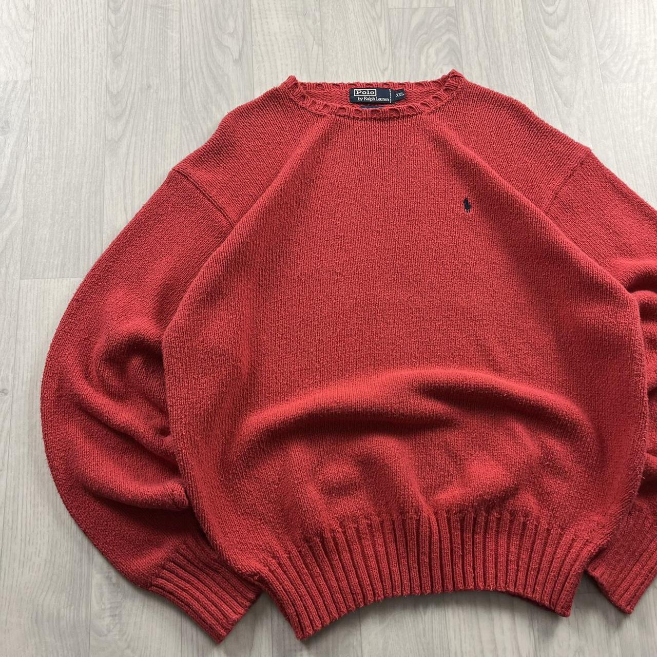 VINTAGE Y2K POLO RALPH LAUREN CHUNKY KNITTED JUMPER RED